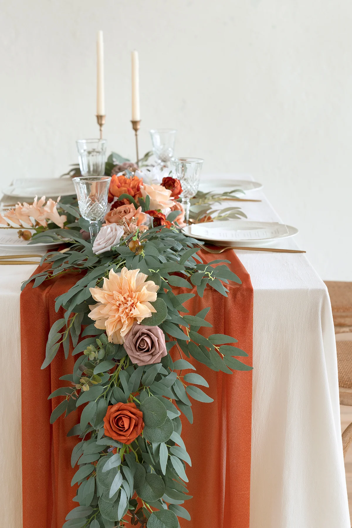 Table linens in Warmth & Walnut Romance Wedding - Image 8