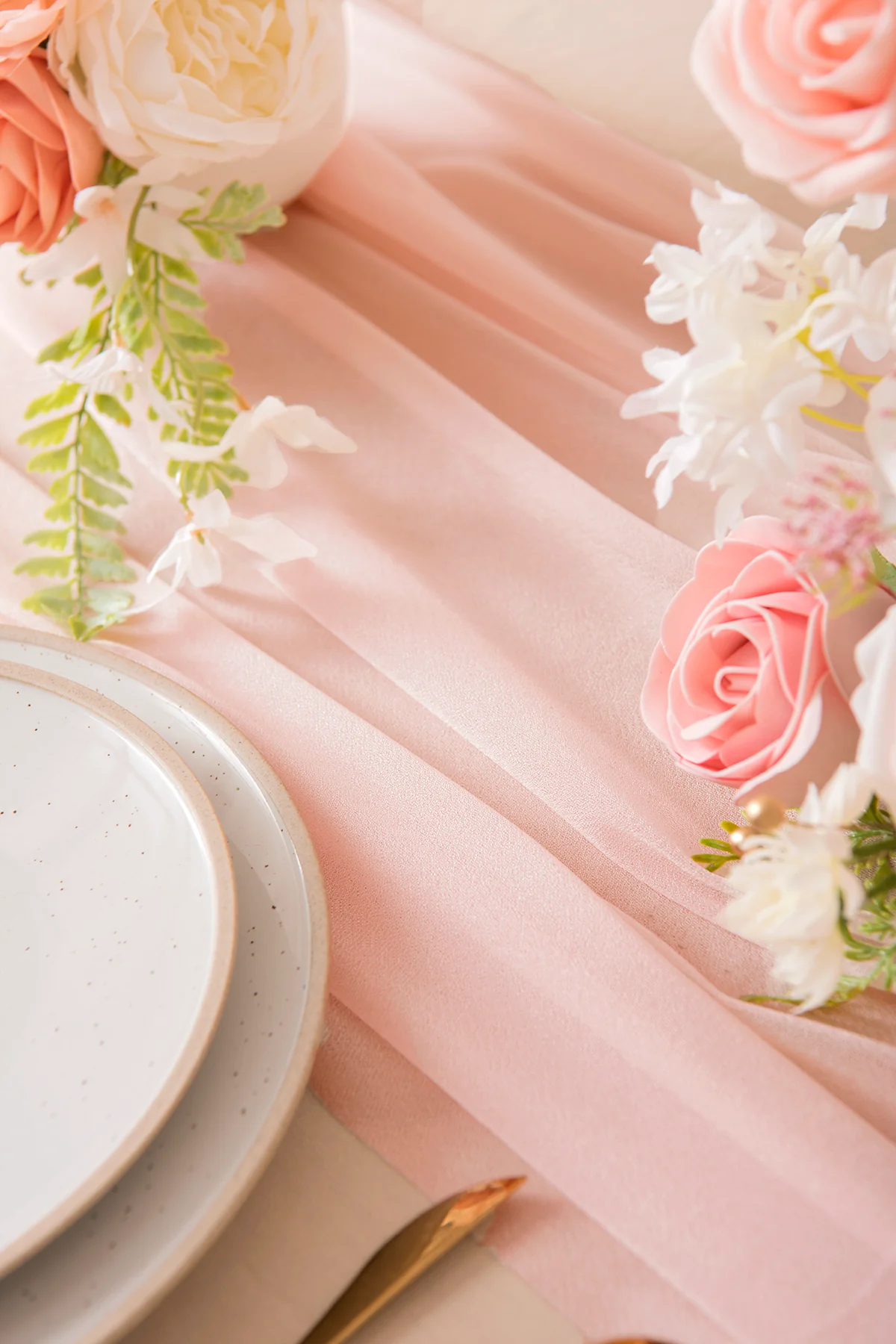 Table Linens in Blush & Cream - Image 30