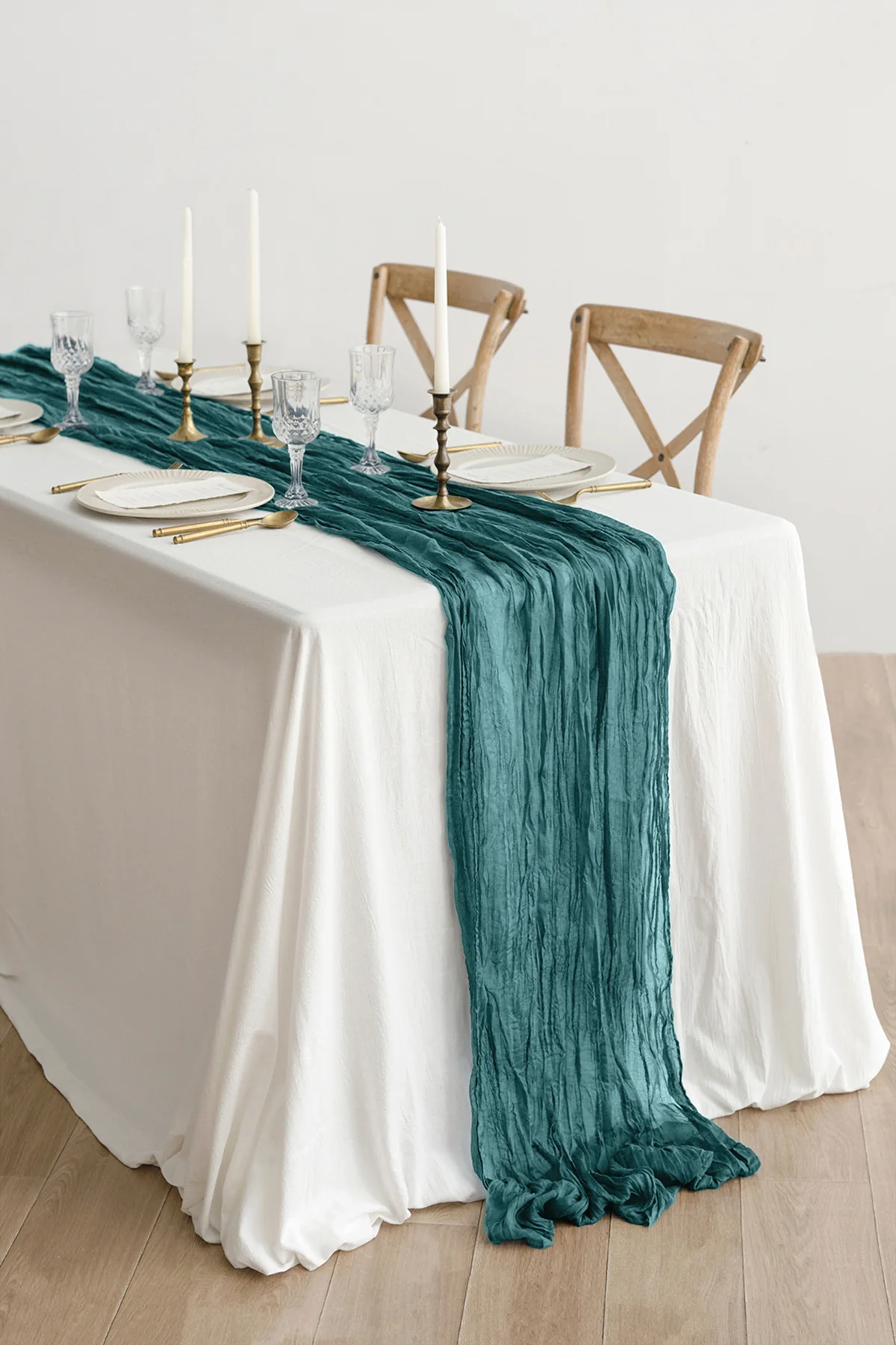Table Runners in Dark Teal & Burnt Orange - Image 2