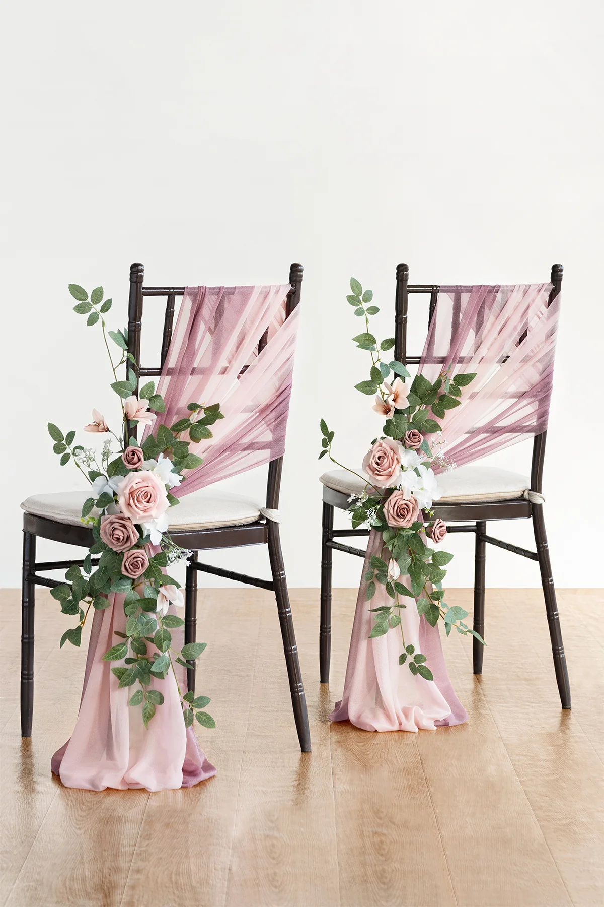 Wedding Aisle Chair Flower Decoration in Dusty Rose & Cream | Clearance - Image 2