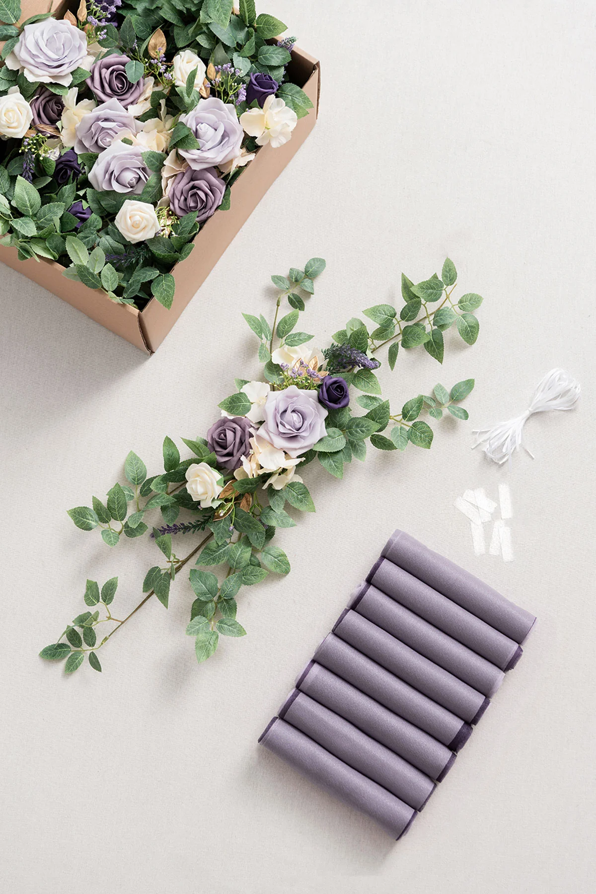 Wedding Aisle Chair Flower Decoration in Lilac & Gold - Image 10