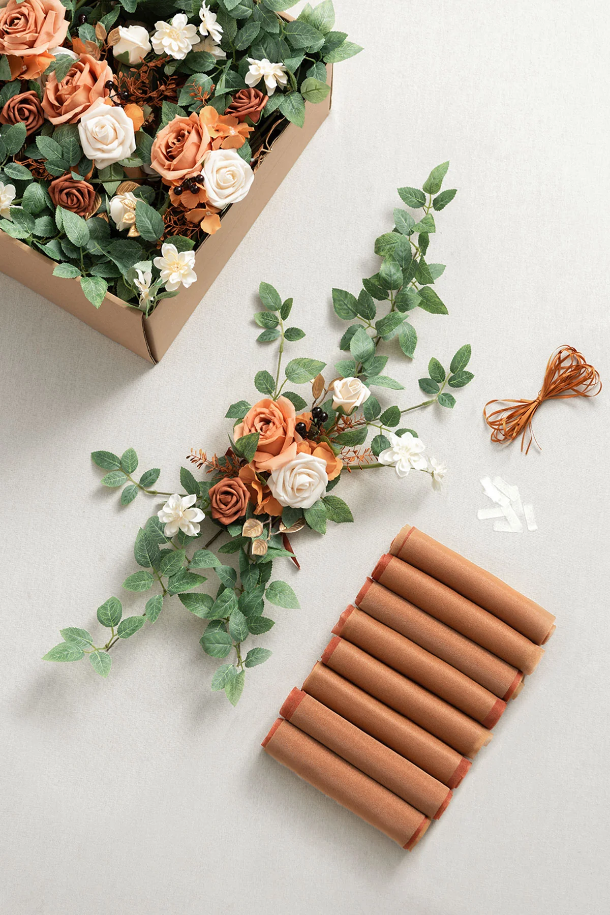 Wedding Aisle Chair Flower Decoration in Sunset Terracotta - Image 5