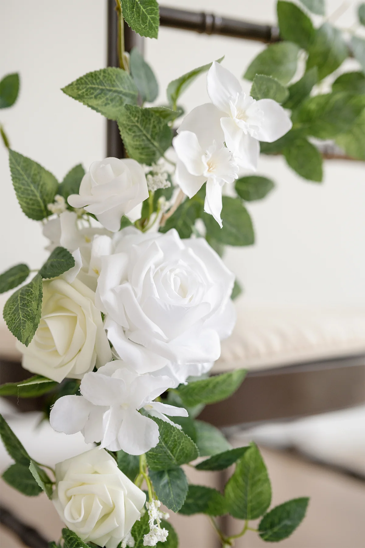 Chair Flower& Draping Package in White & Sage - Image 3