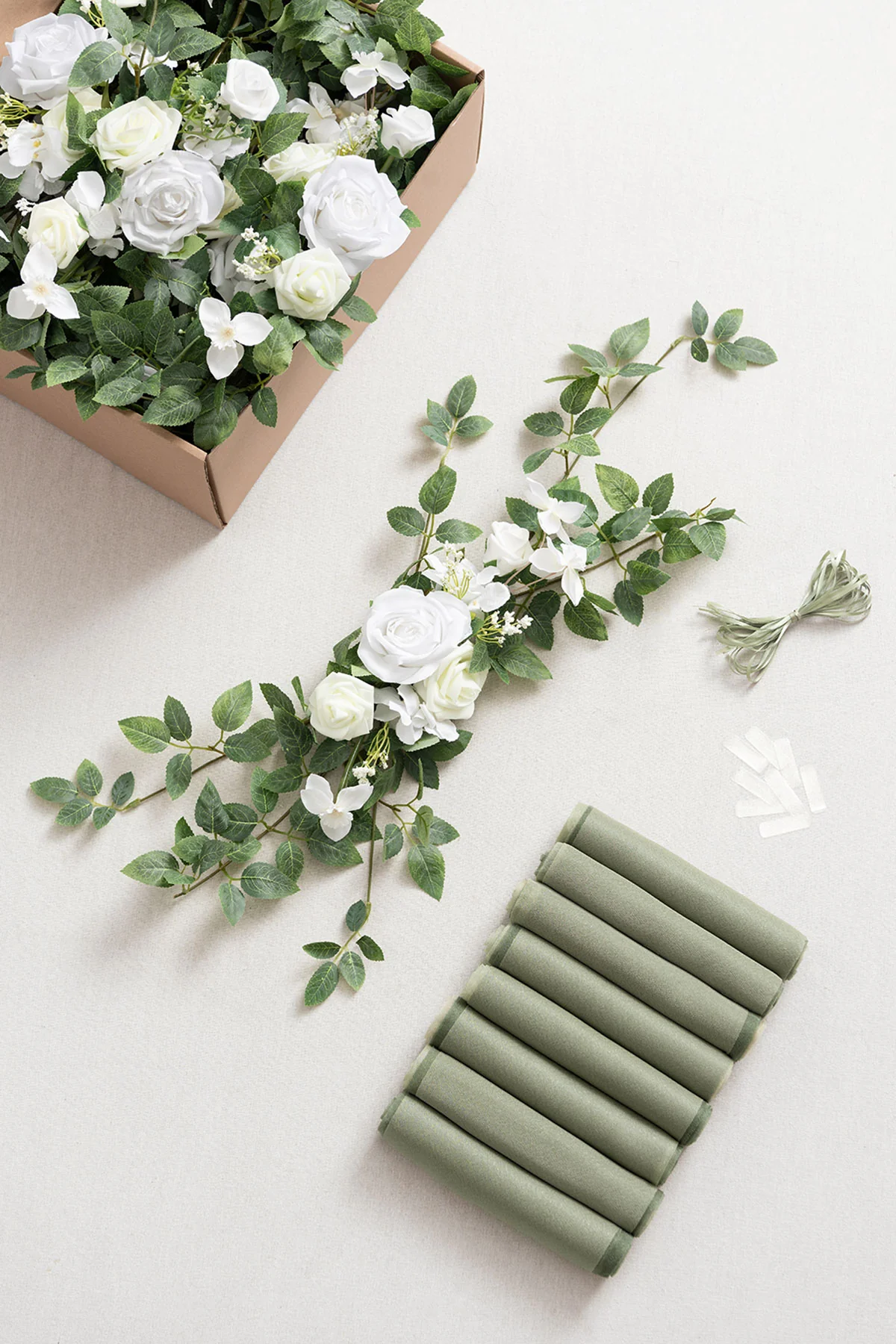 Chair Flower& Draping Package in White & Sage - Image 5