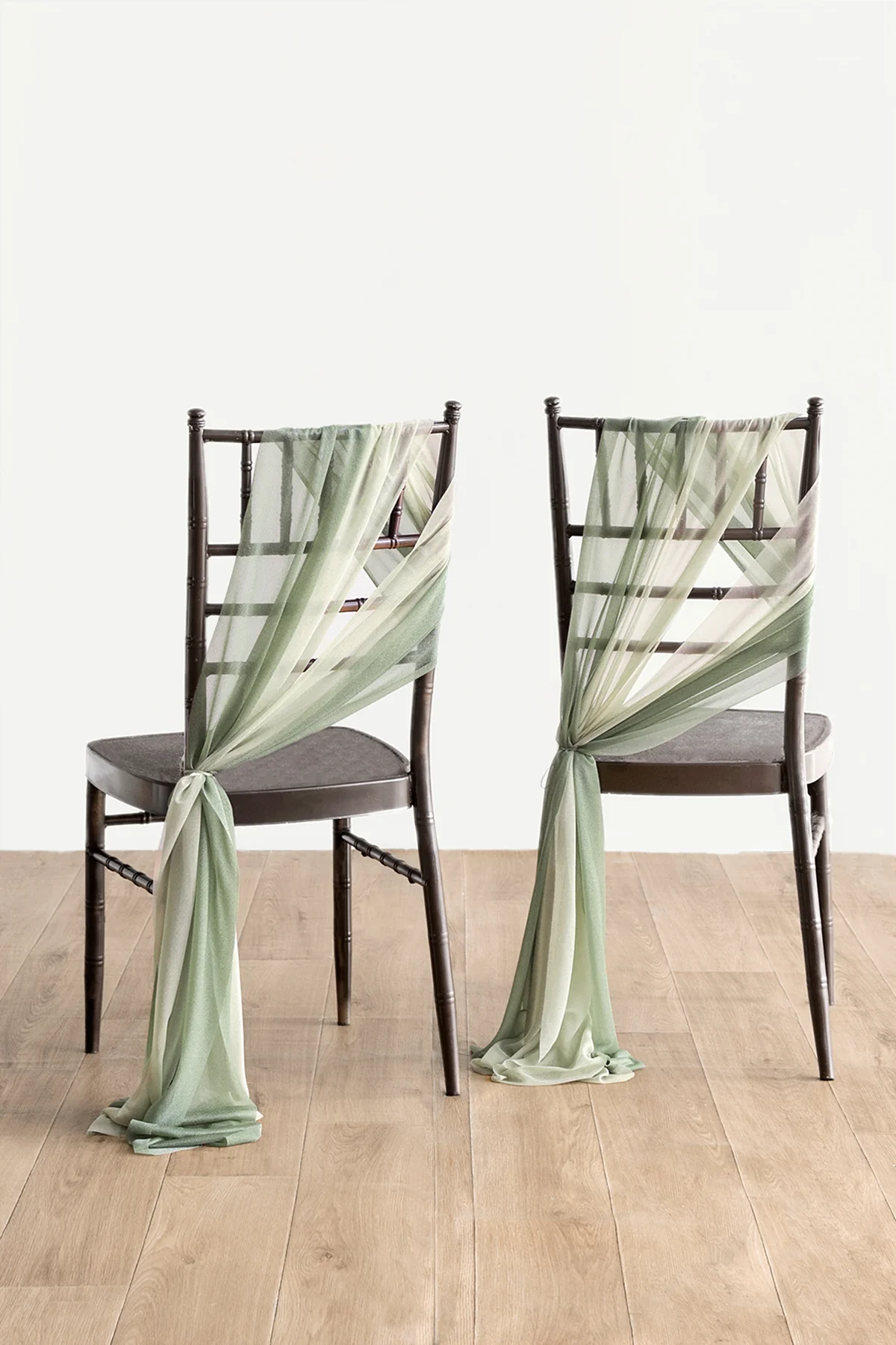 Draping Fabric in White & Sage (Set of 8,16pcs)
