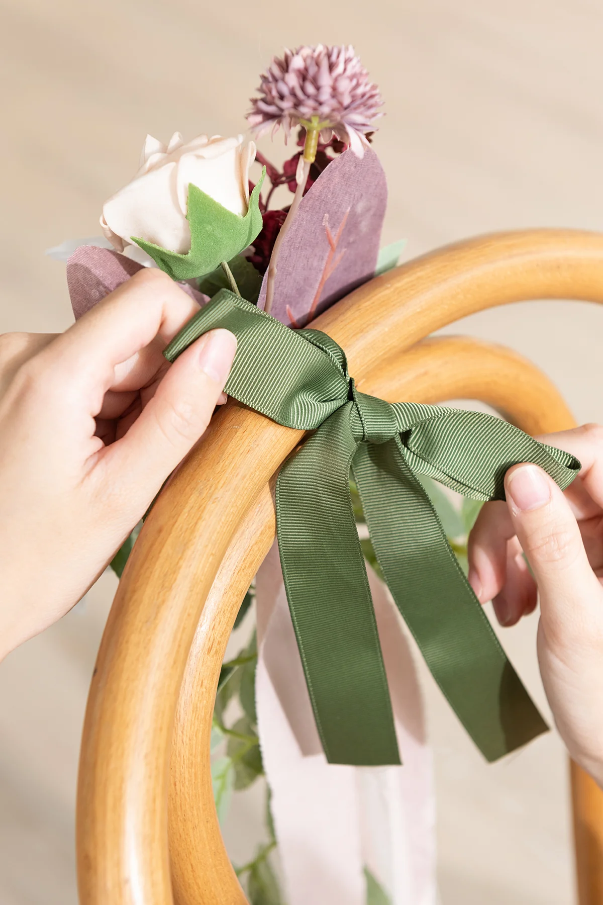 Wedding Aisle Decoration Pew Flowers in Dusty Rose & Mauve - Image 4