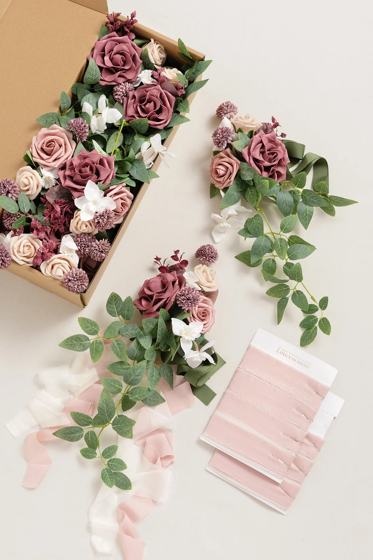 Wedding Aisle Decoration Pew Flowers in Dusty Rose & Mauve - Image 5