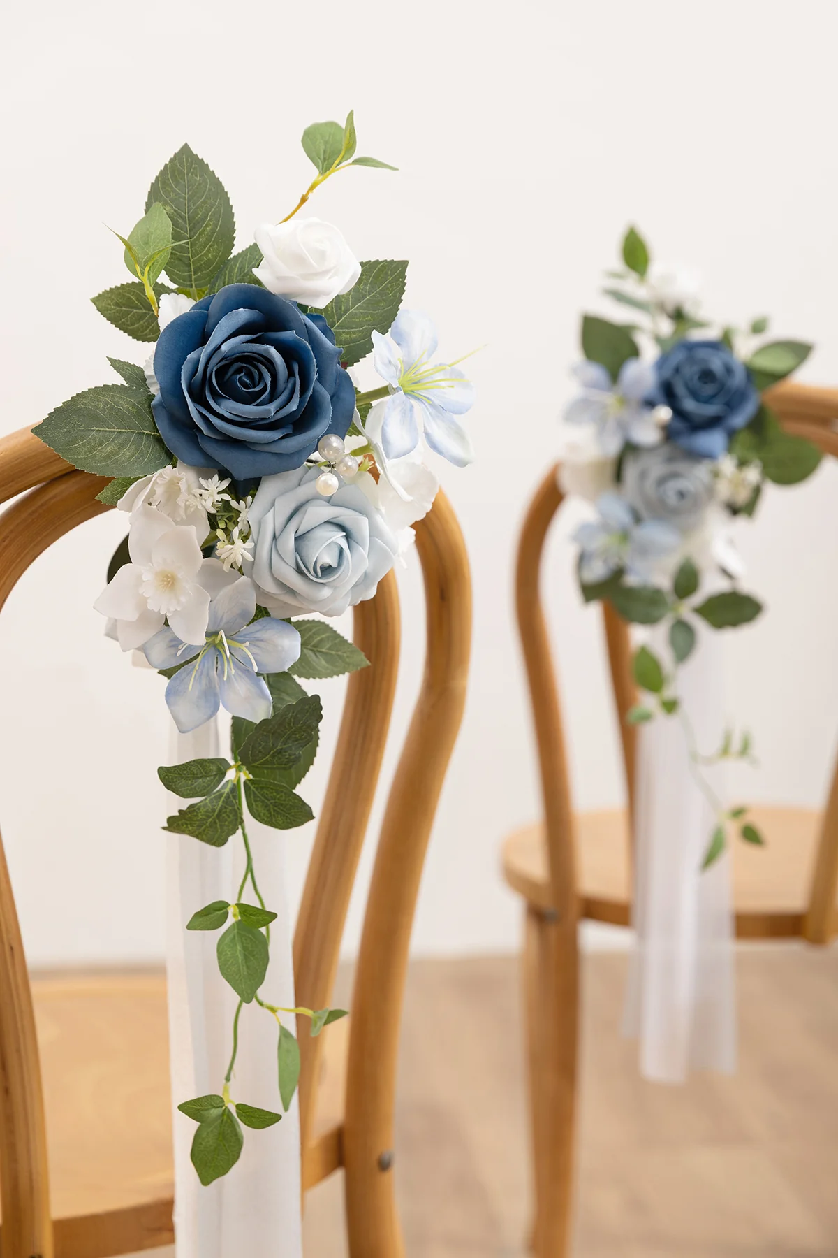 Wedding Aisle Decoration Pew Flowers in Dutch Blue & Powder Blue - Image 8