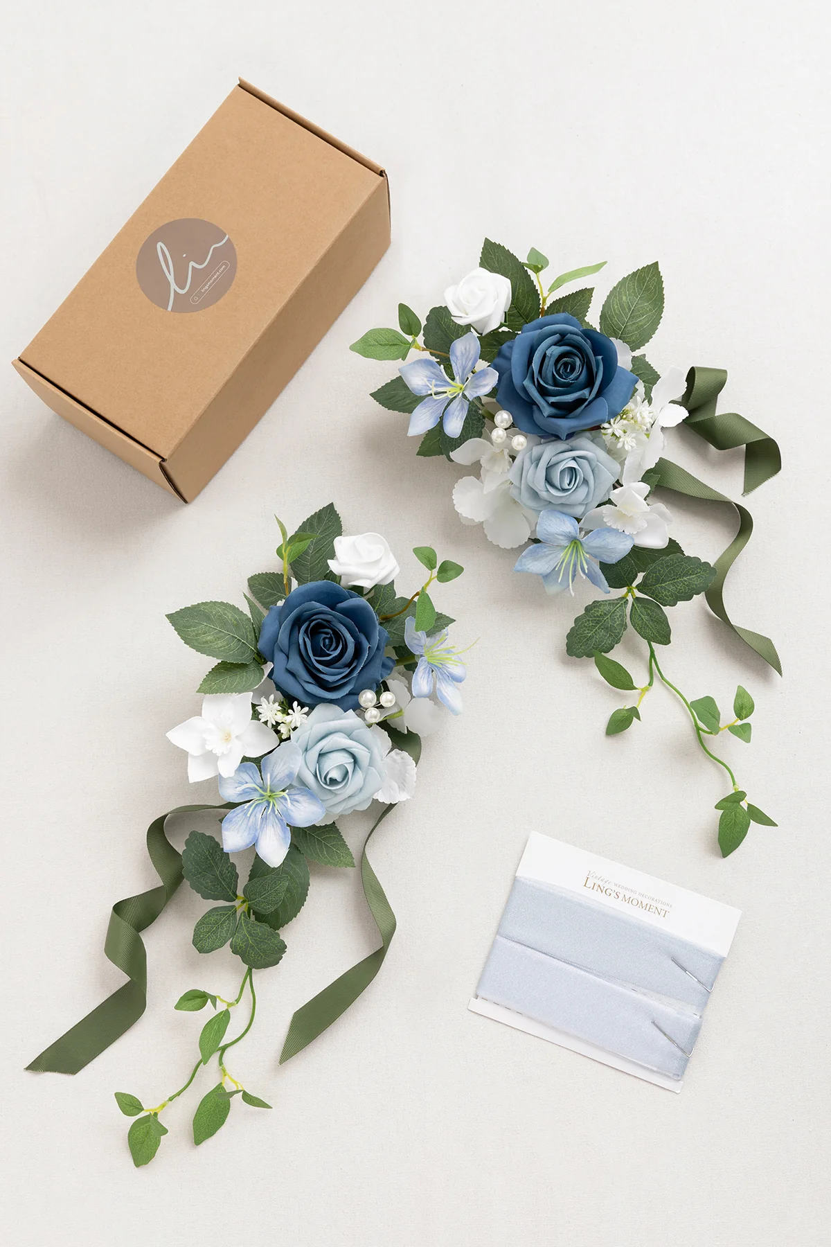 Wedding Aisle Decoration Pew Flowers in Dutch Blue & Powder Blue - Image 10