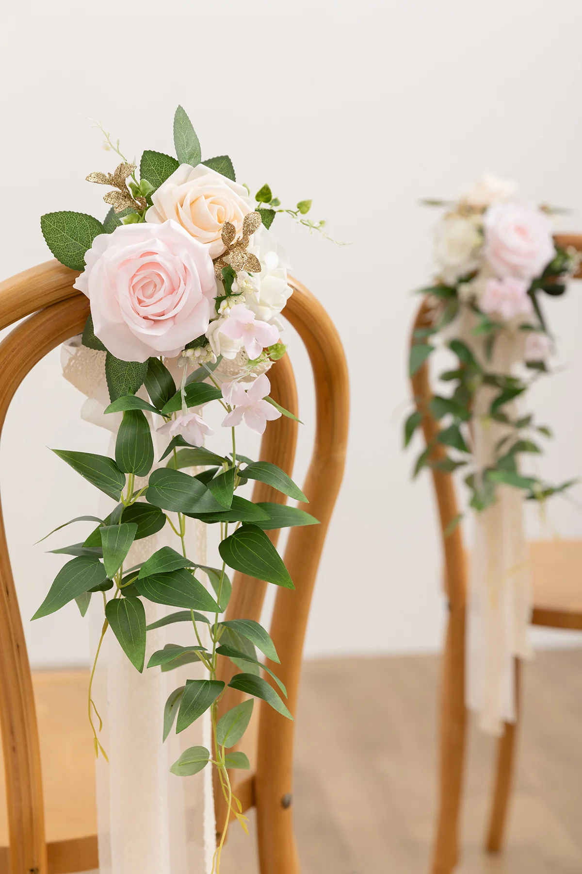 Wedding Aisle Decoration Pew Flowers in Blush & Cream | Clearance - Image 3