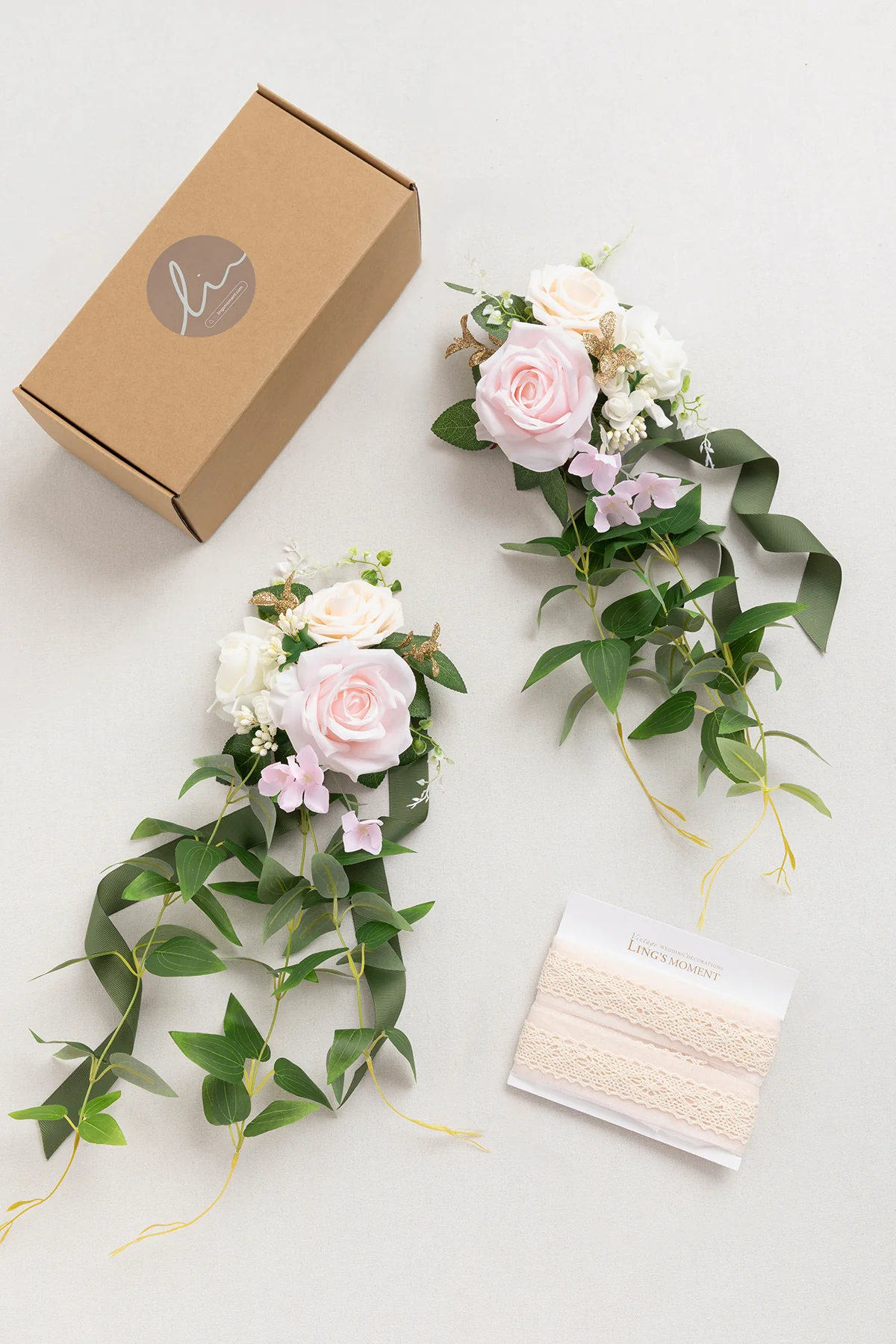 Wedding Aisle Decoration Pew Flowers in Blush & Cream | Clearance - Image 5