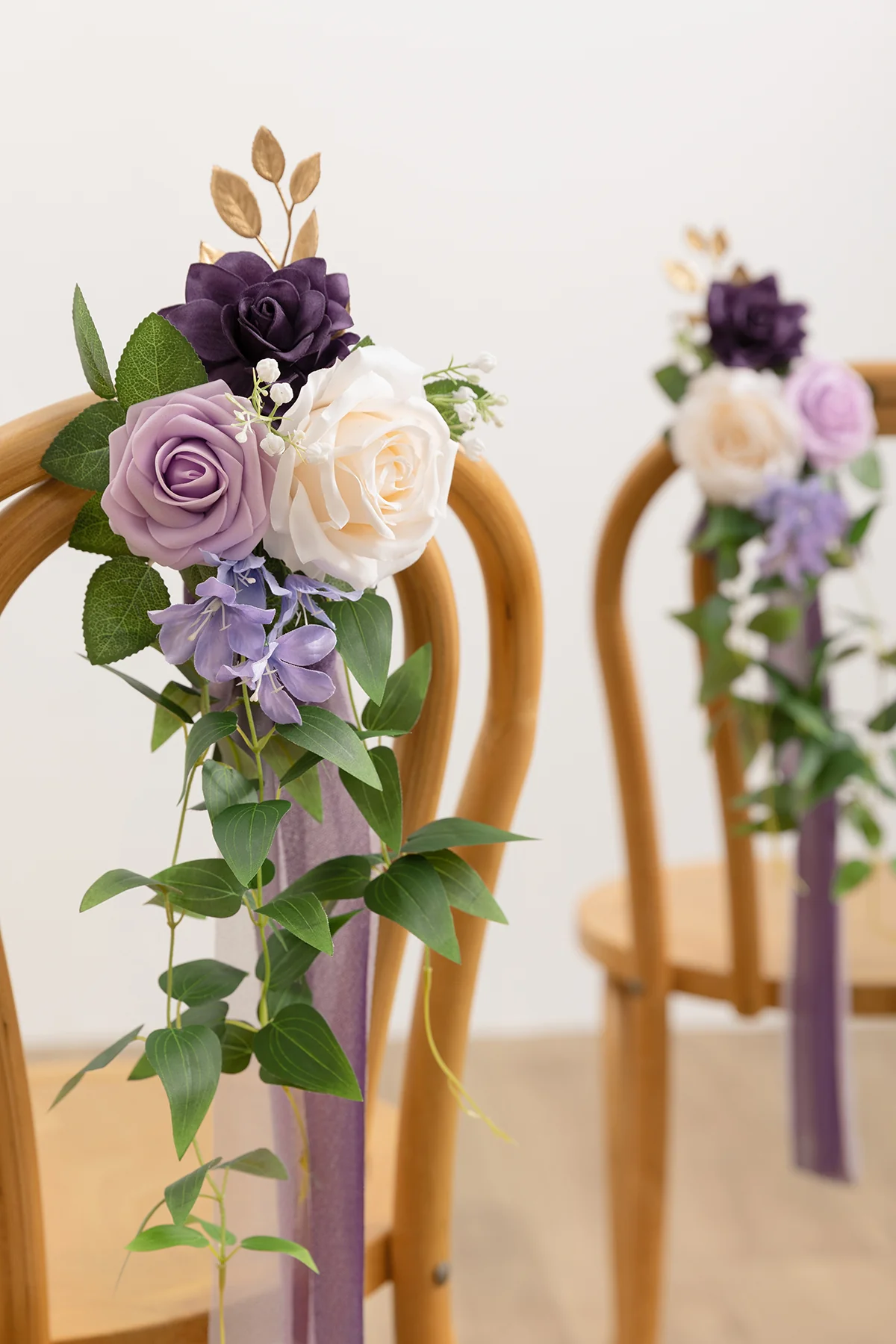 Wedding Aisle Decoration Pew Flowers in Lilac & Cream | Clearance - Image 3