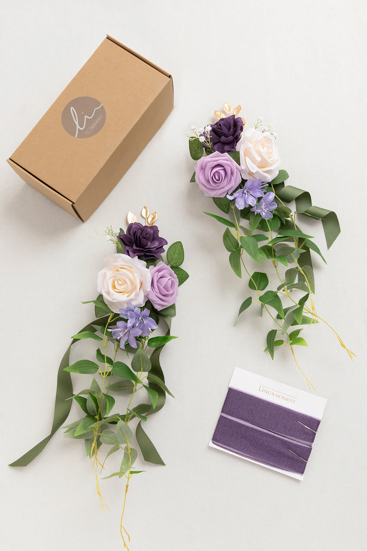 Wedding Aisle Decoration Pew Flowers in Lilac & Cream | Clearance - Image 5