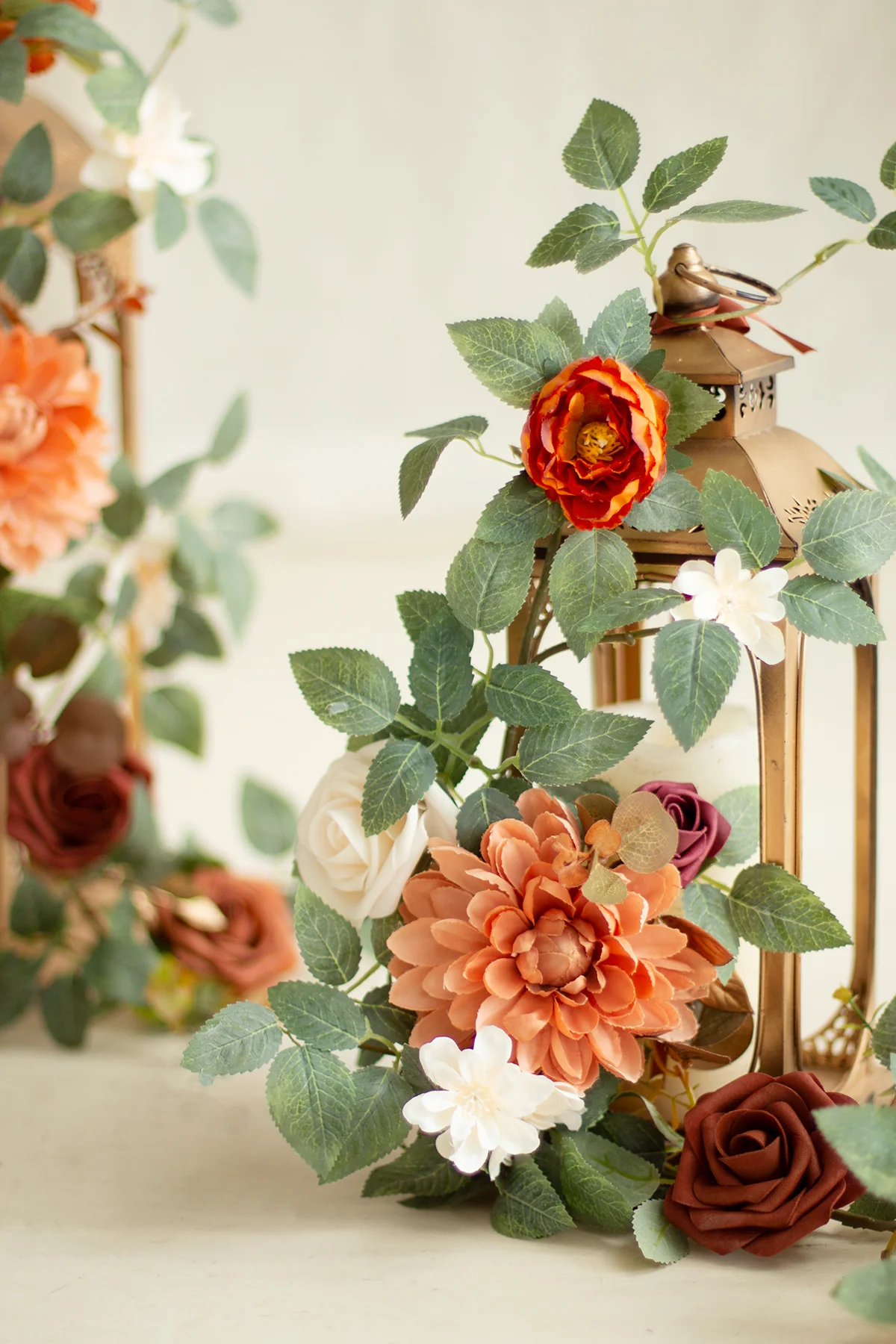 Lantern Flower Garlands in Sunset Terracotta - Image 2