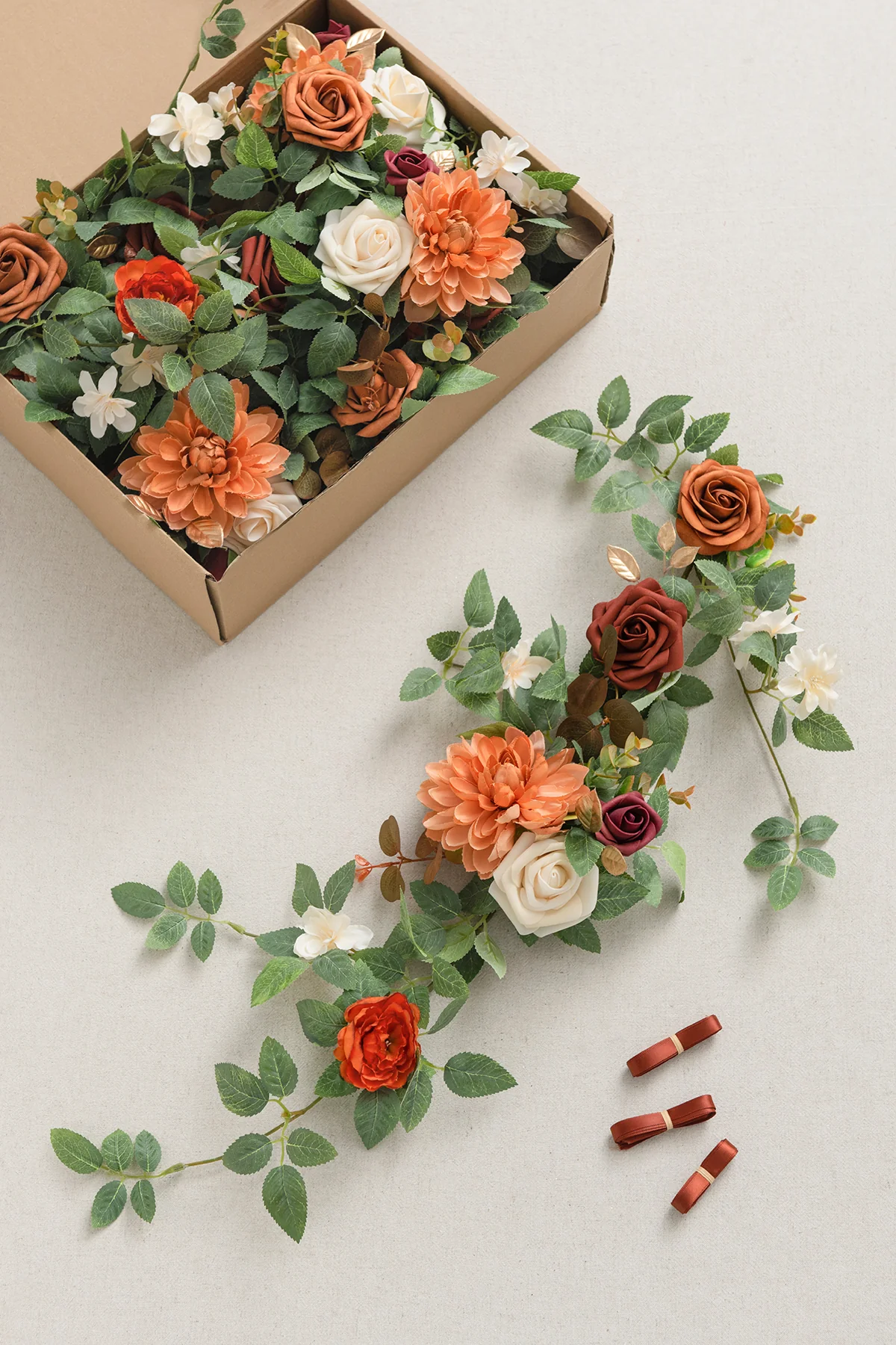 Lantern Flower Garlands in Sunset Terracotta - Image 3