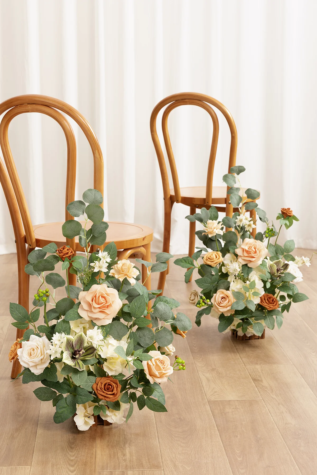 Wedding Aisle Runner Flower Arrangement in Apricot & Soft Peach | Clearance - Image 2