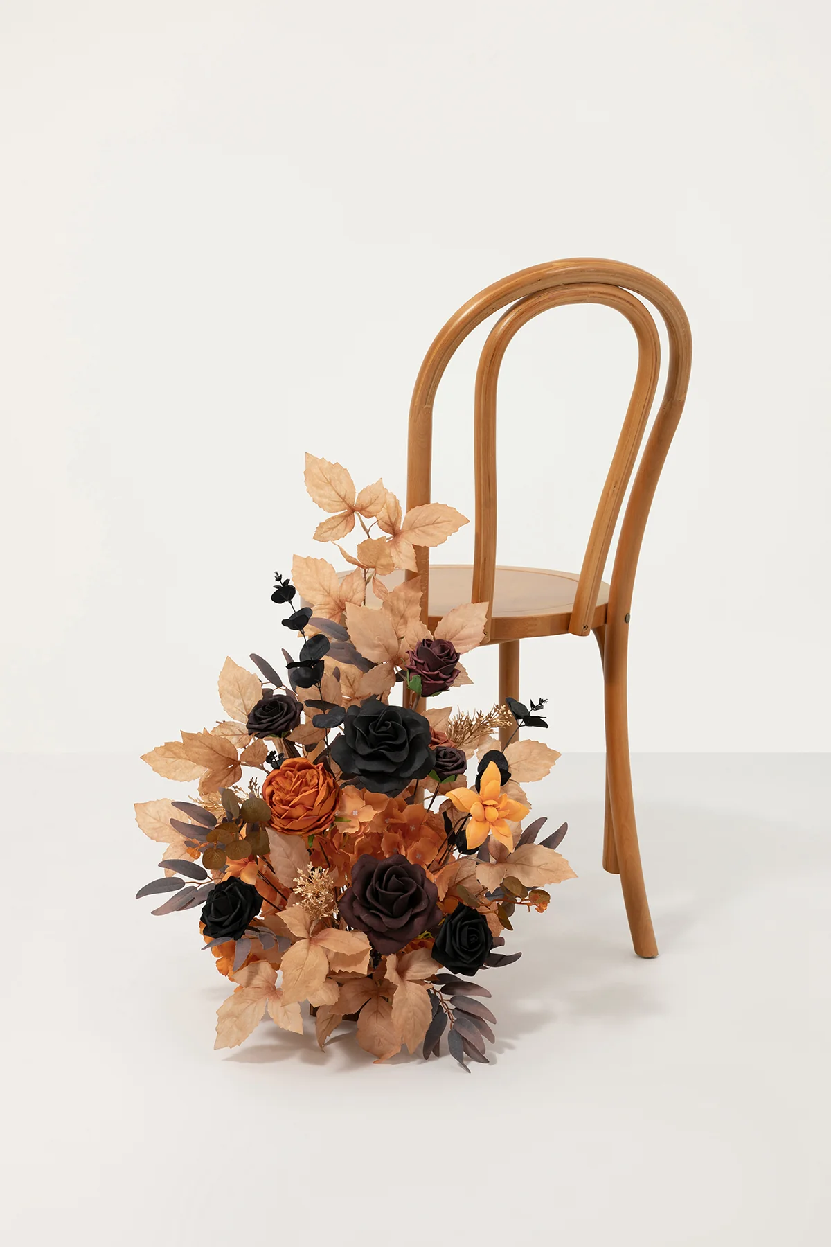 Set of 2 Wedding Aisle Runner Flower Arrangements in Black & Terracotta - Image 2