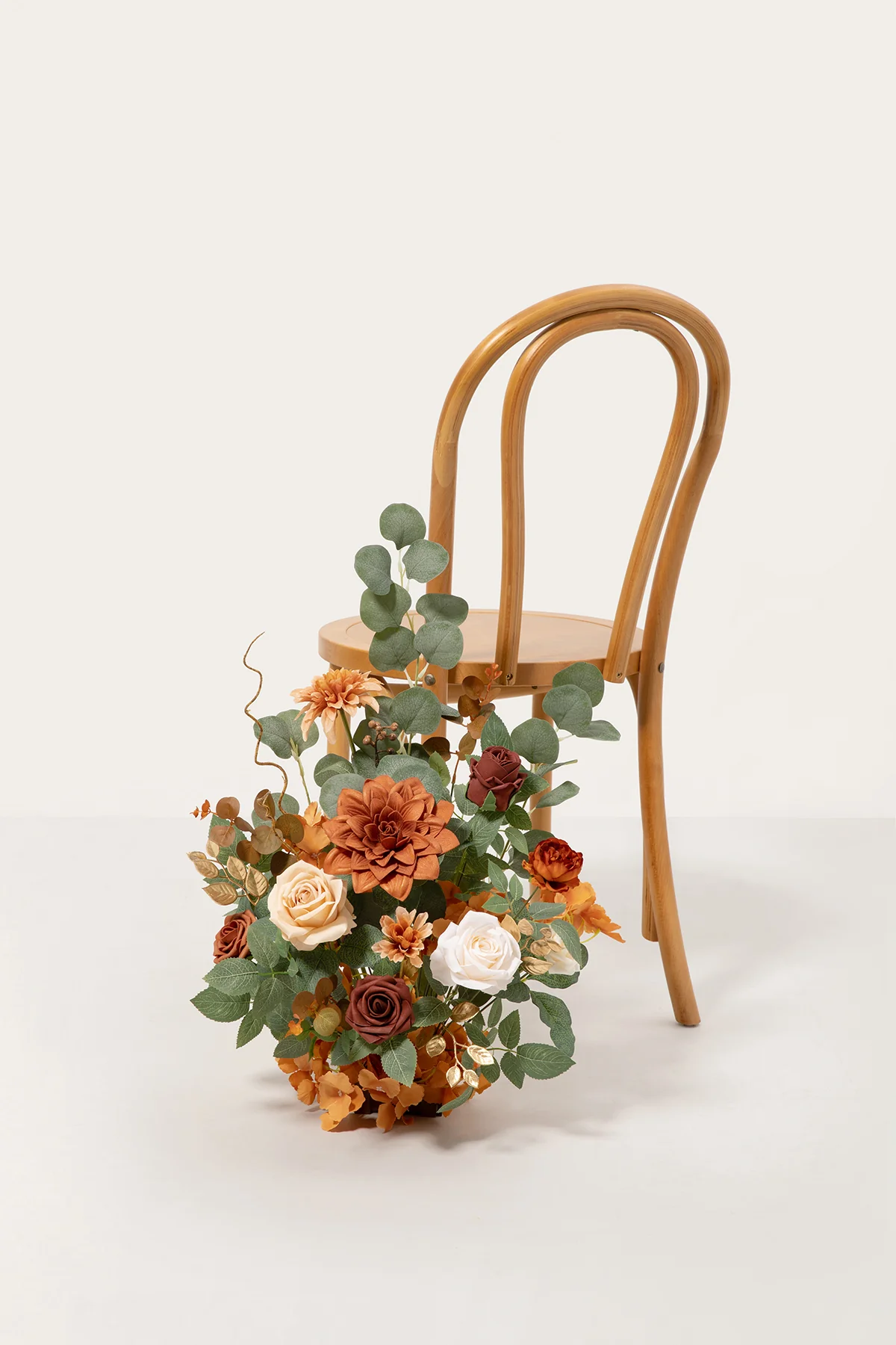 Wedding Aisle Runner Flower Arrangement in Caramel & Burnt Orange
