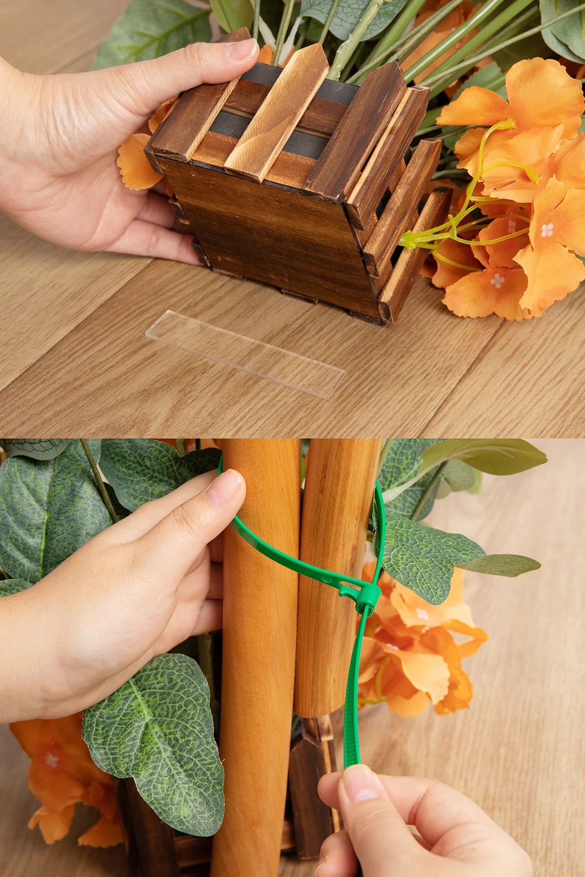 Wedding Aisle Runner Flower Arrangement in Caramel & Burnt Orange - Image 4