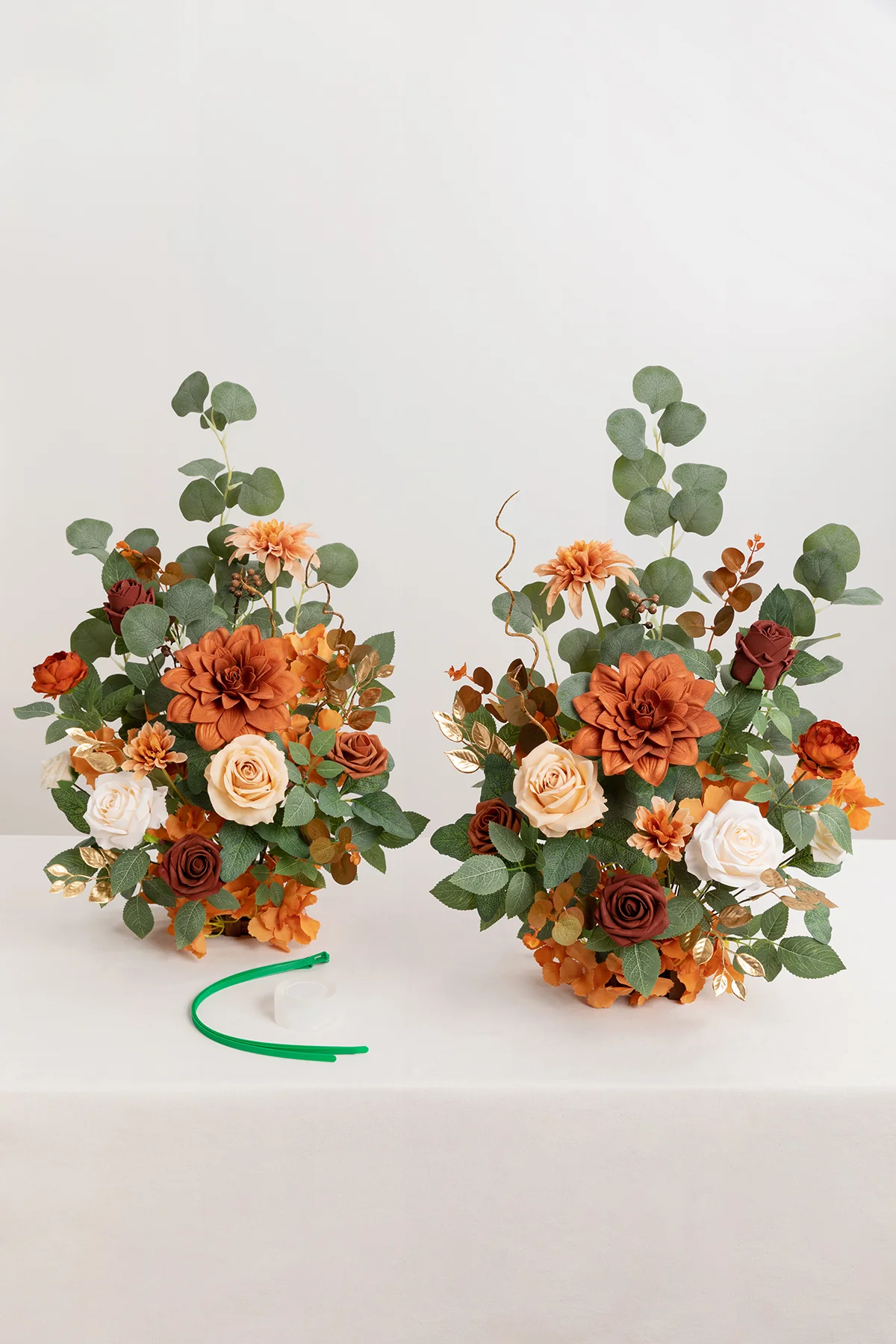 Wedding Aisle Runner Flower Arrangement in Caramel & Burnt Orange - Image 5