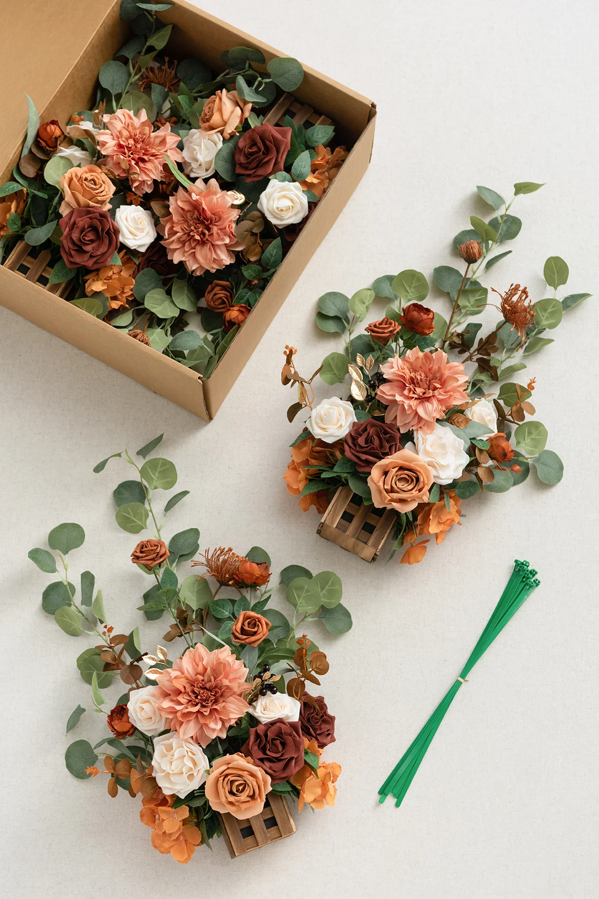 Wedding Aisle Runner Flower Arrangement in Sunset Terracotta - Image 6