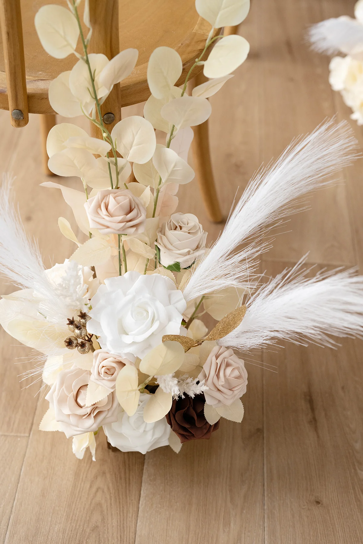 Wedding Aisle Runner Flower Arrangement in White & Beige | Clearance - Image 3