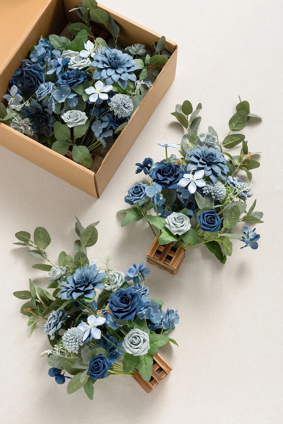 Wedding Aisle Runner Flower Arrangements in Dutch Blue & Navy Blue - Image 6