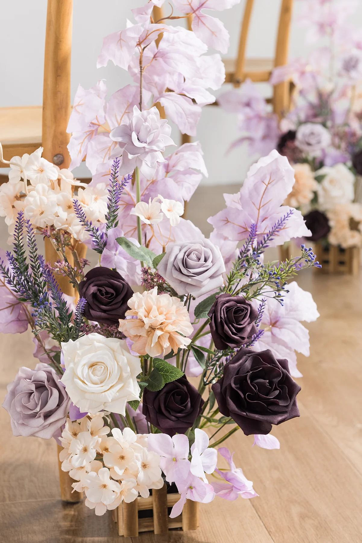 Wedding Aisle Runner Flower Arrangements in French Lavender & Plum | Clearance - Image 4