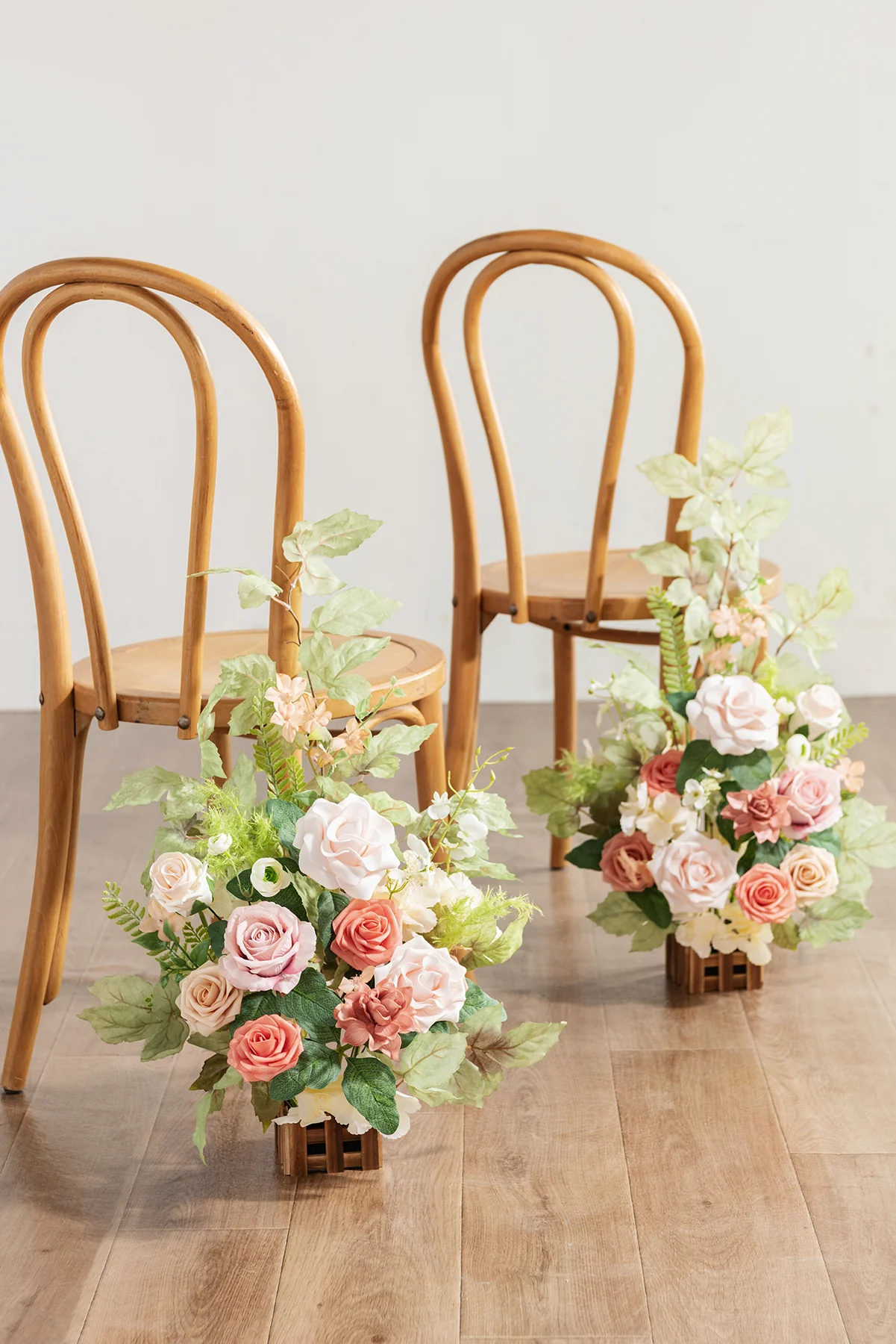 Wedding Aisle Runner Flower Arrangements in Garden Blush - Image 2