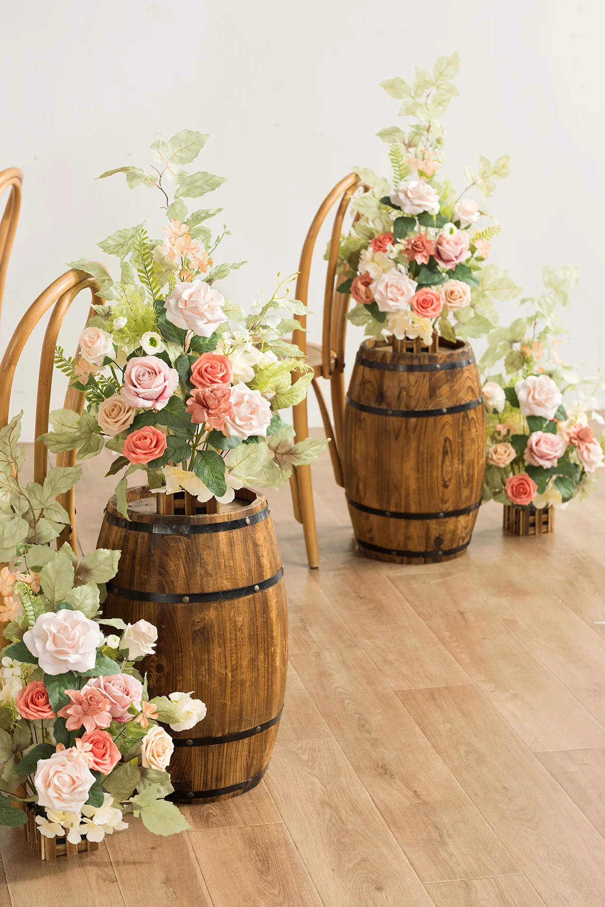 Wedding Aisle Runner Flower Arrangements in Garden Blush - Image 5