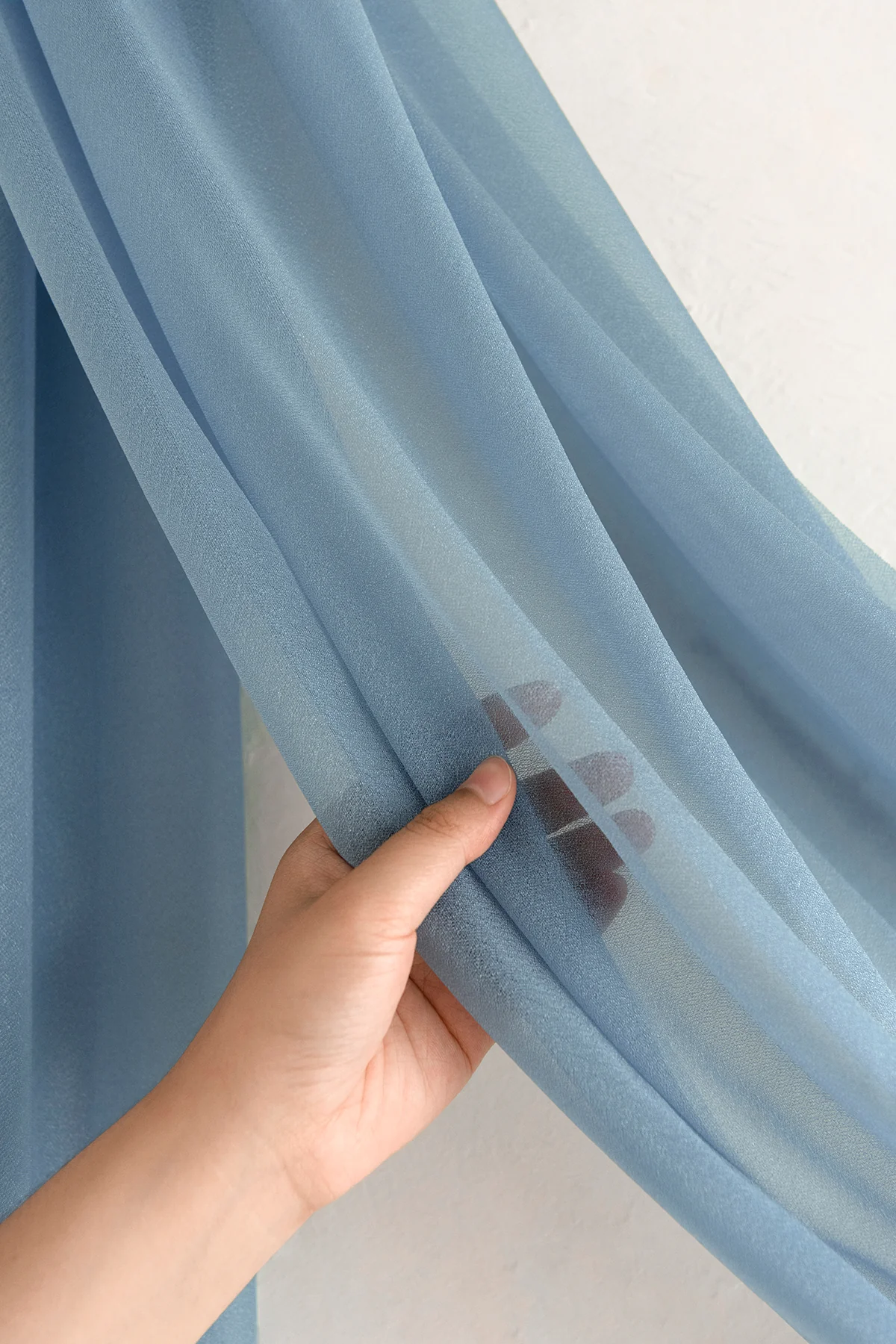 Wedding Arch Drapes in Russet Orange & Denim Blue - Image 3