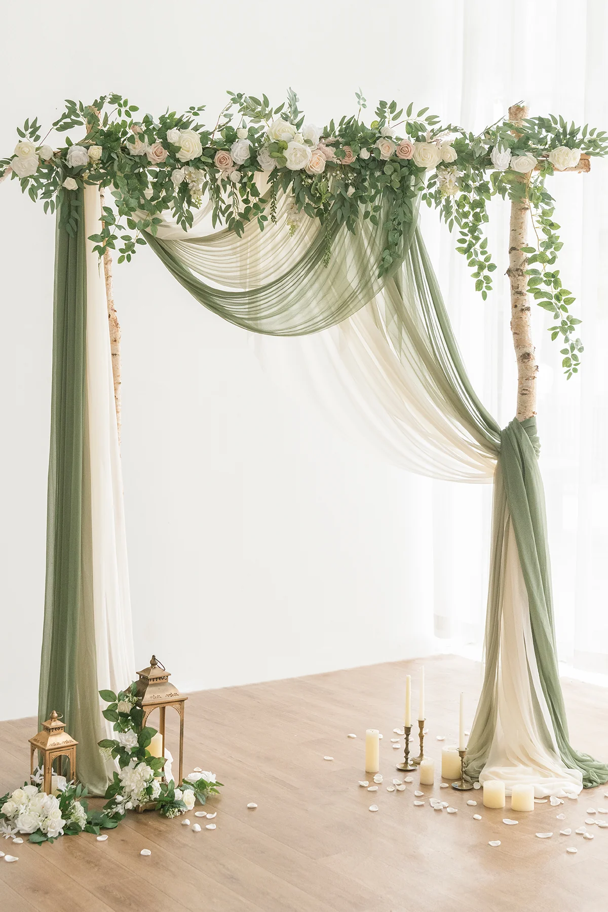 Wedding Arch Drapes in Rustic Glow Romance Wedding - Image 3