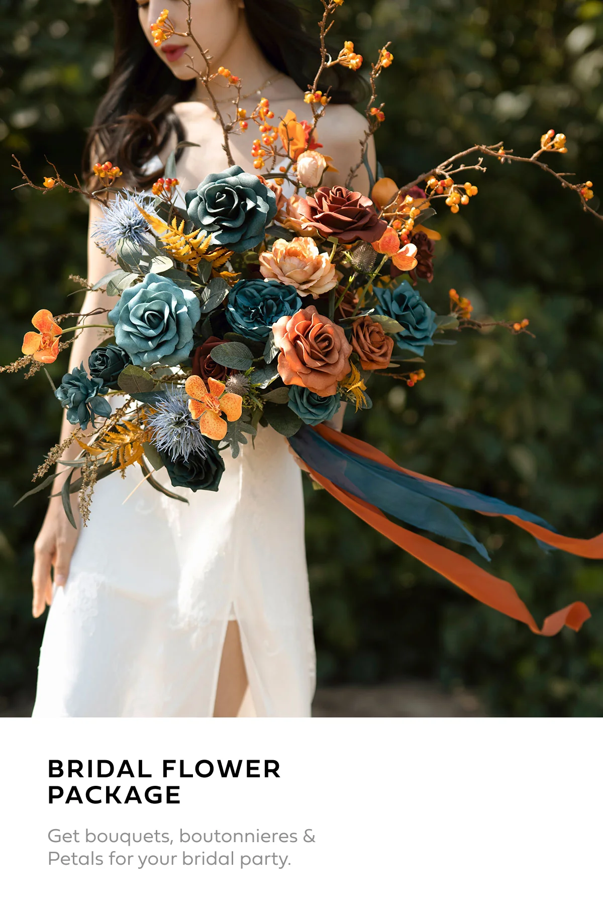 Wedding Flower Packages in Dark Teal & Burnt Orange - Image 12