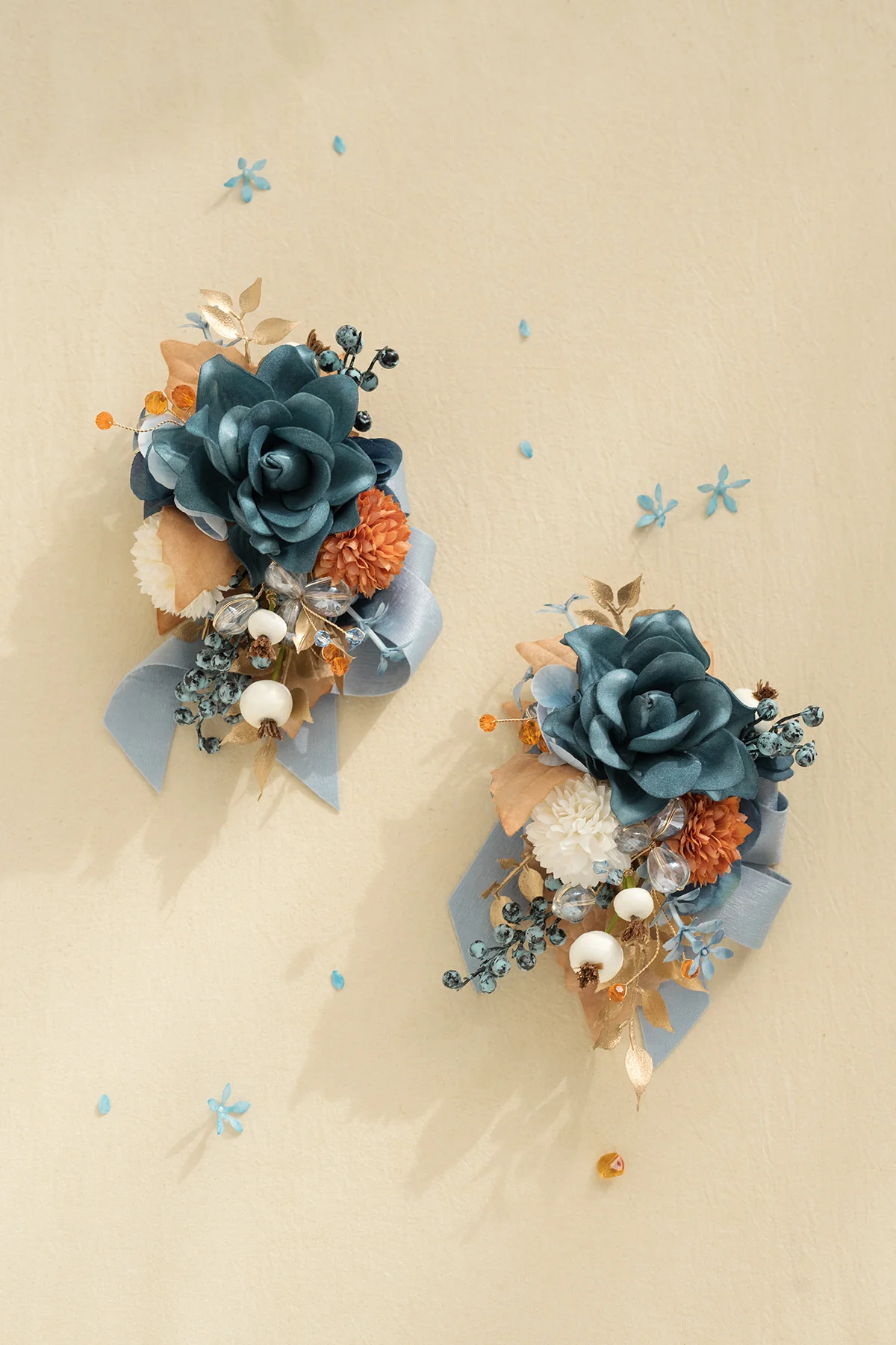 Wedding Flower Packages in Russet Orange & Denim Blue - Image 14