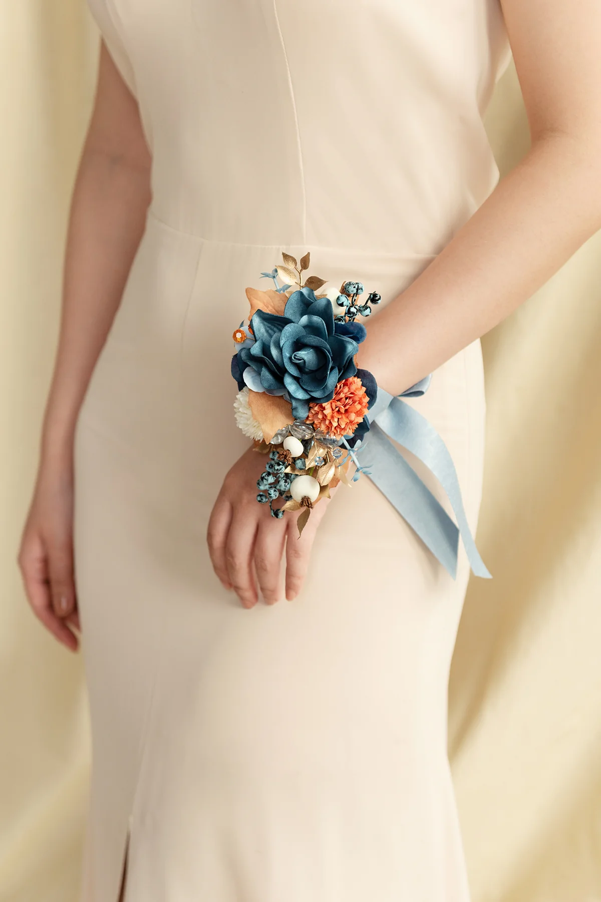 Wedding Flower Packages in Russet Orange & Denim Blue - Image 16