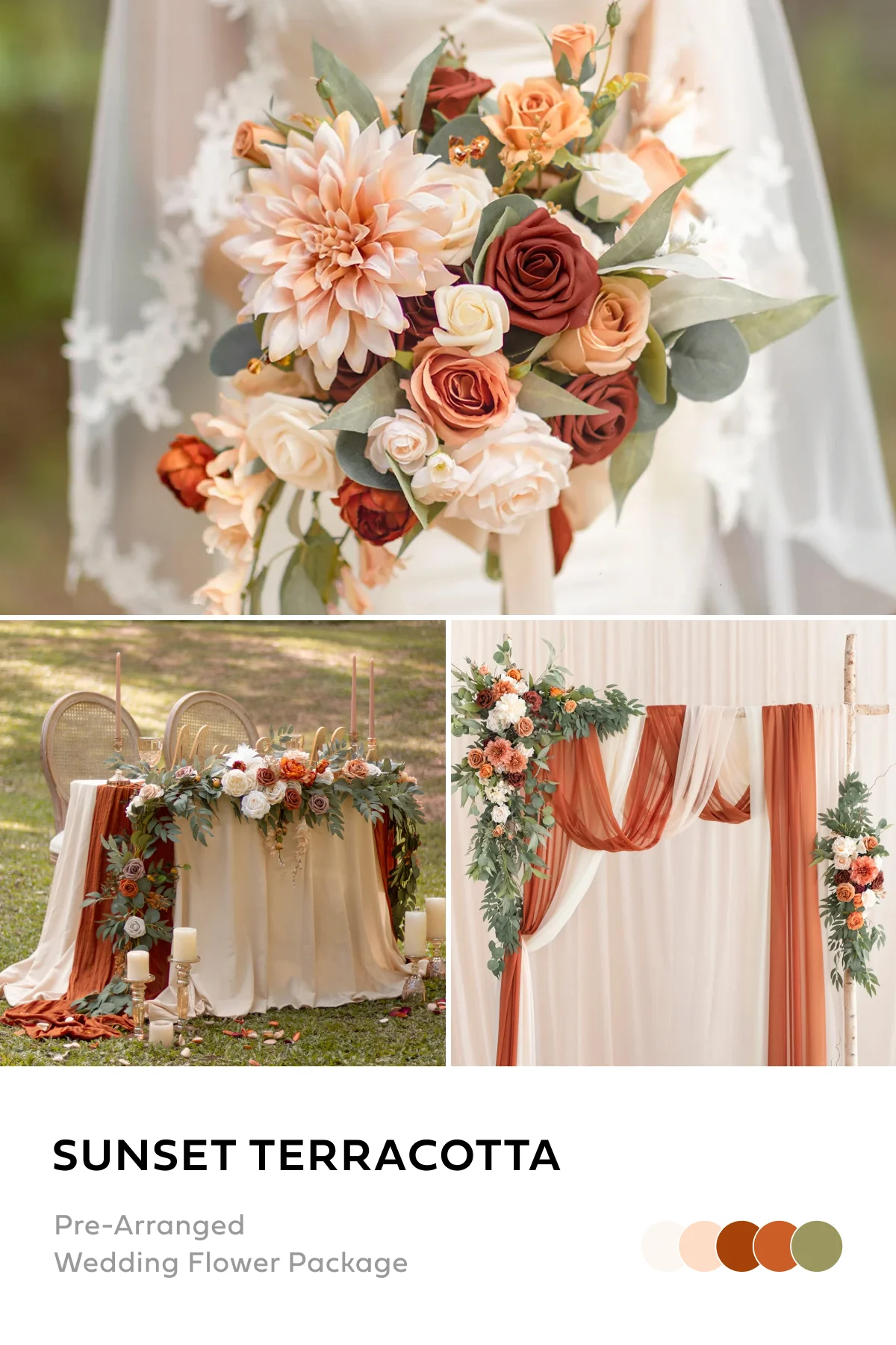 Wedding Flower Packages in Sunset Terracotta
