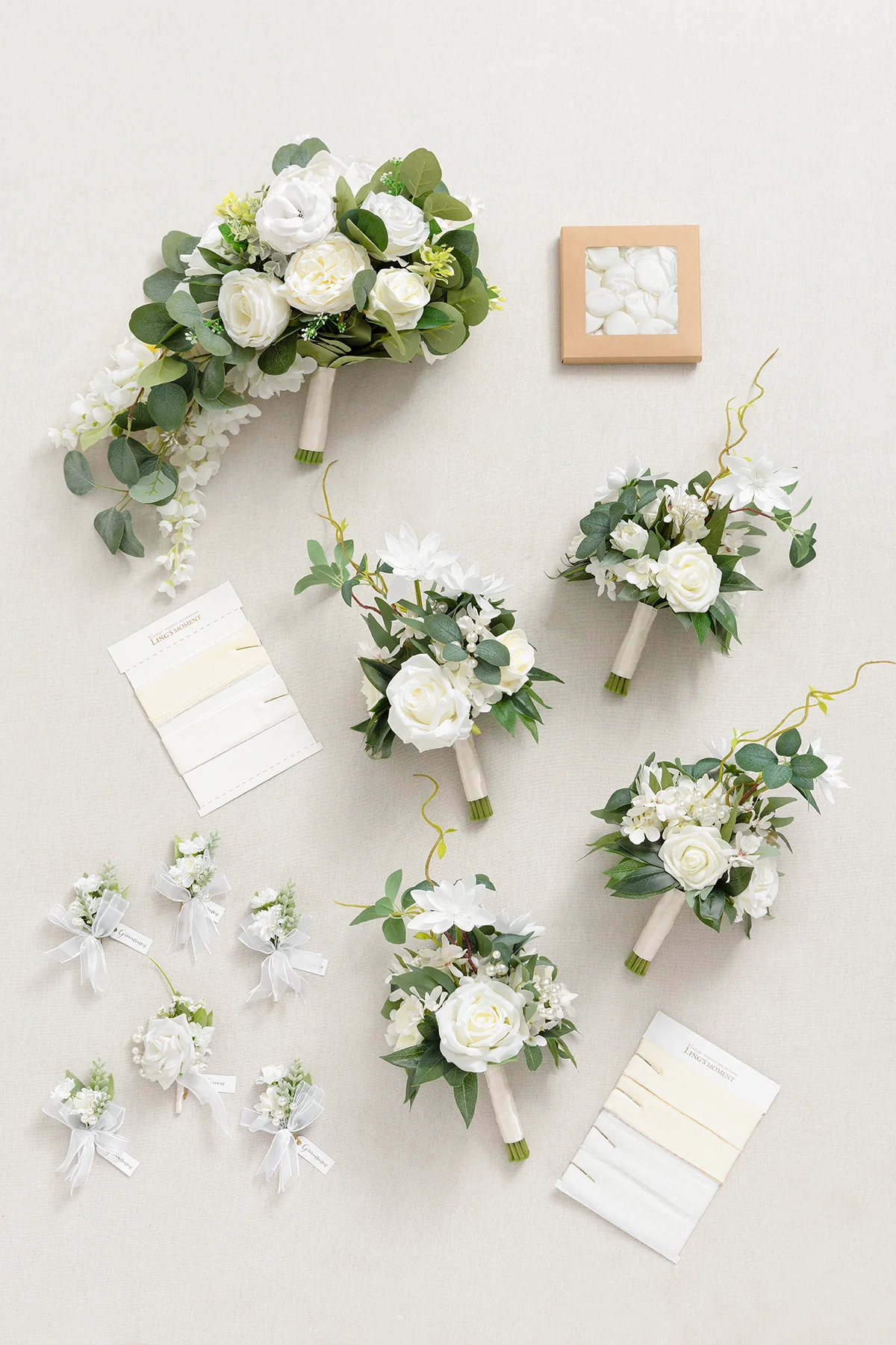 Wedding Flower Packages in White & Sage - Image 25
