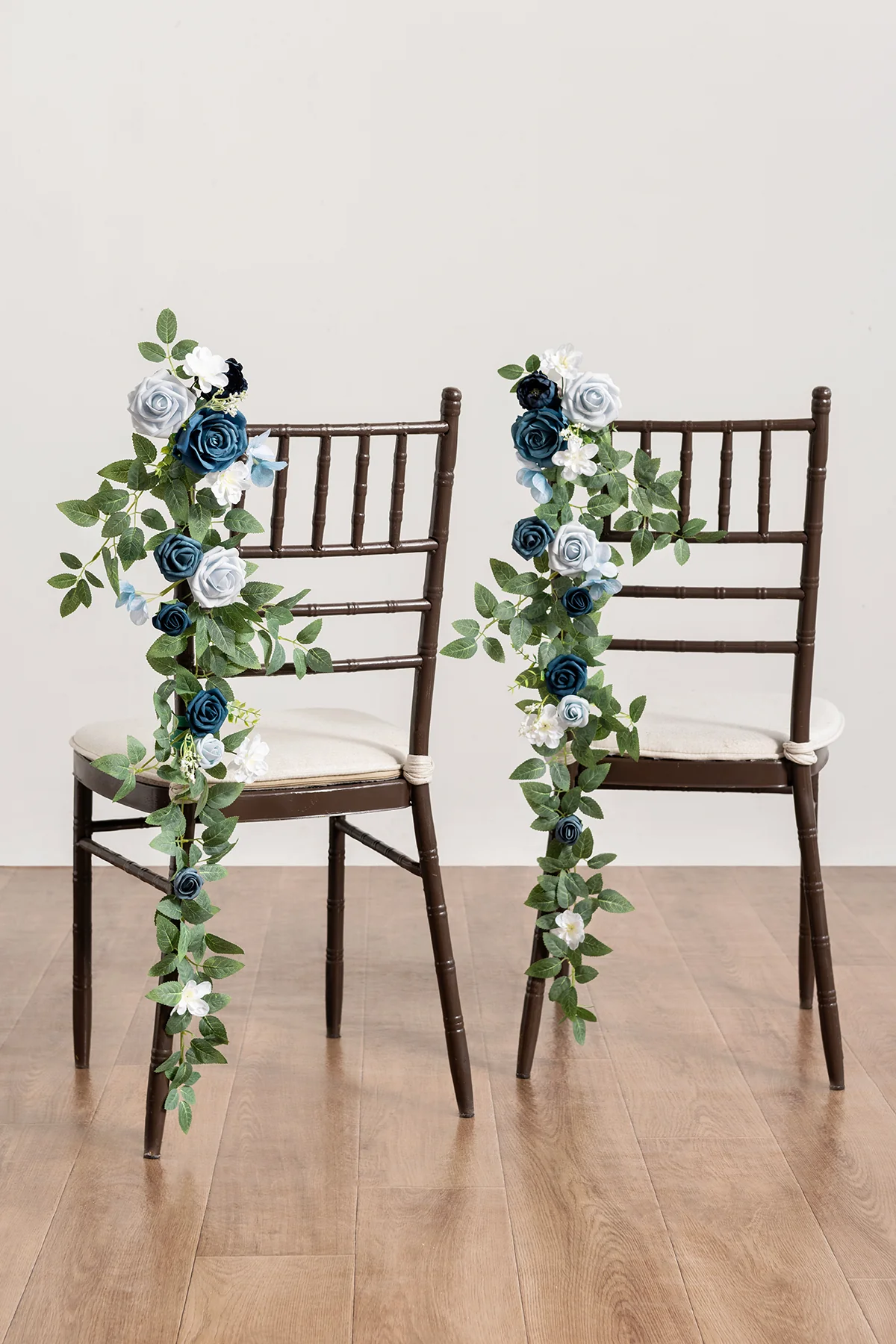 Wedding Hanging Chair Back Decoration in Dusty Blue & Navy - Image 2