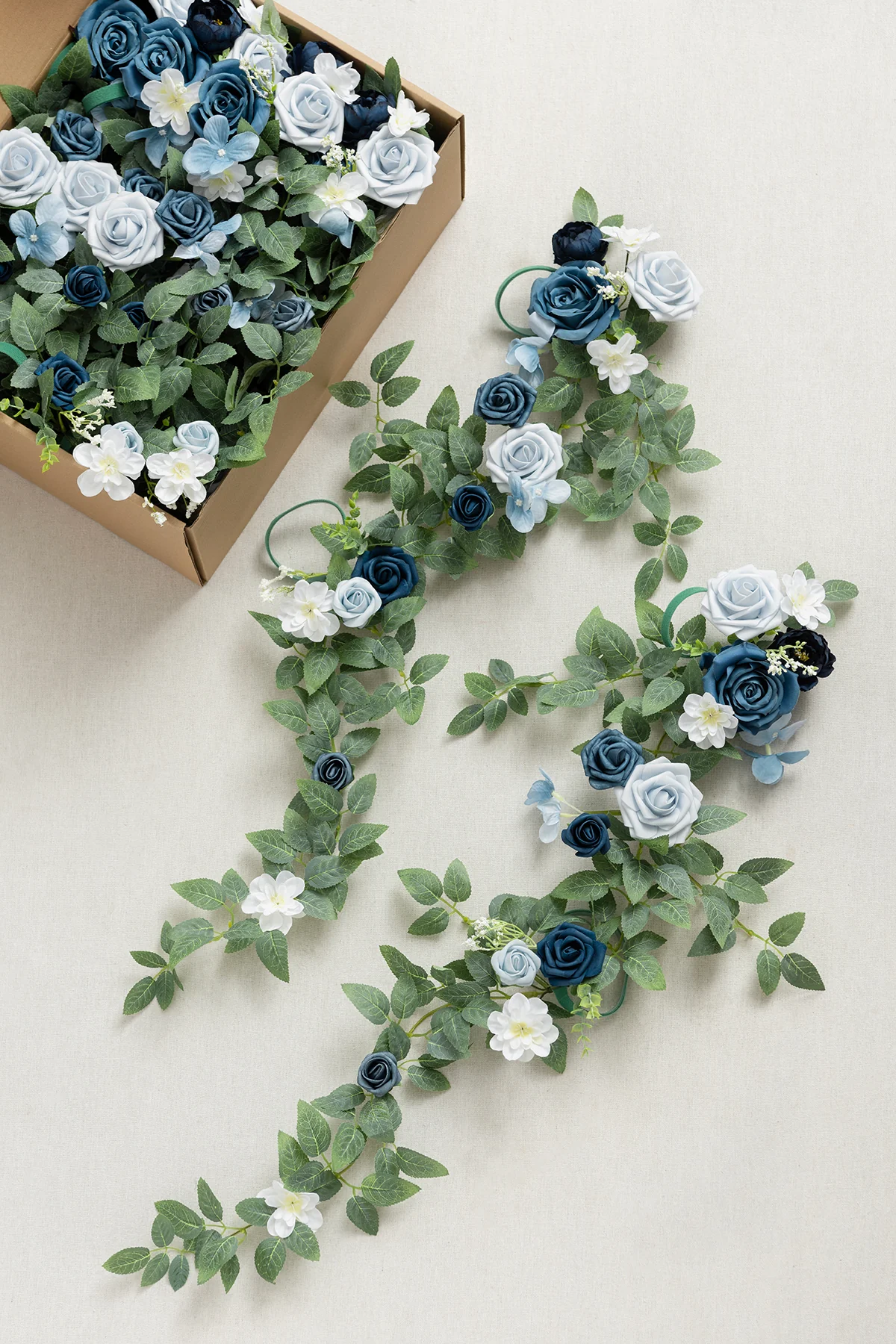 Wedding Hanging Chair Back Decoration in Dusty Blue & Navy - Image 4