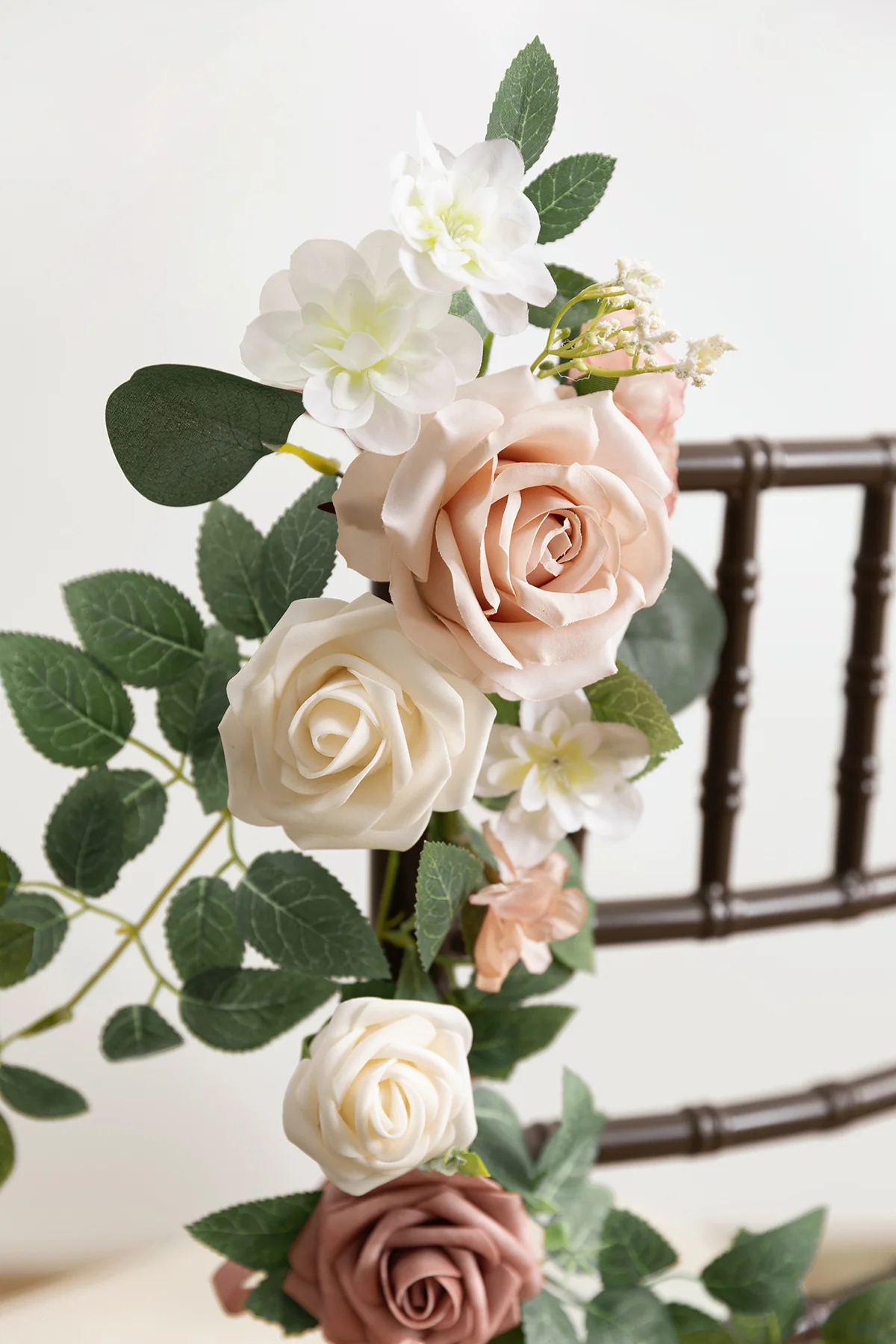 Wedding Hanging Chair Back Decoration in Dusty Rose & Cream - Image 3