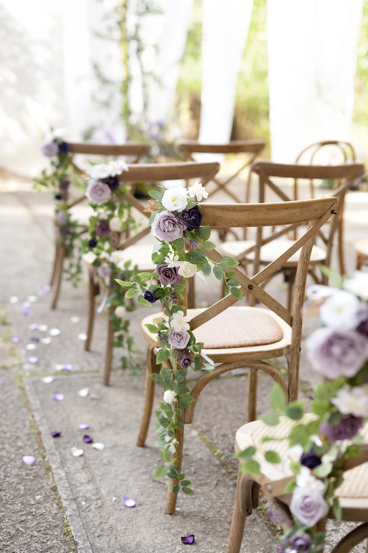 Wedding Hanging Chair Back Decoration in Lilac & Gold - Image 3