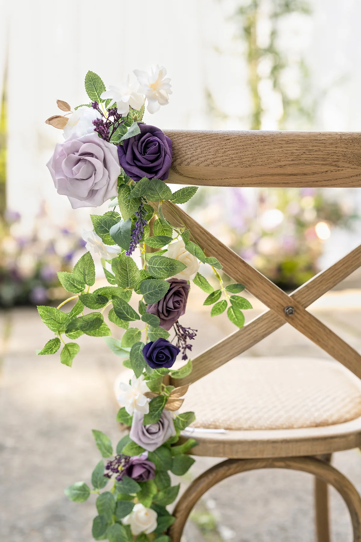 Wedding Hanging Chair Back Decoration in Lilac & Gold - Image 4
