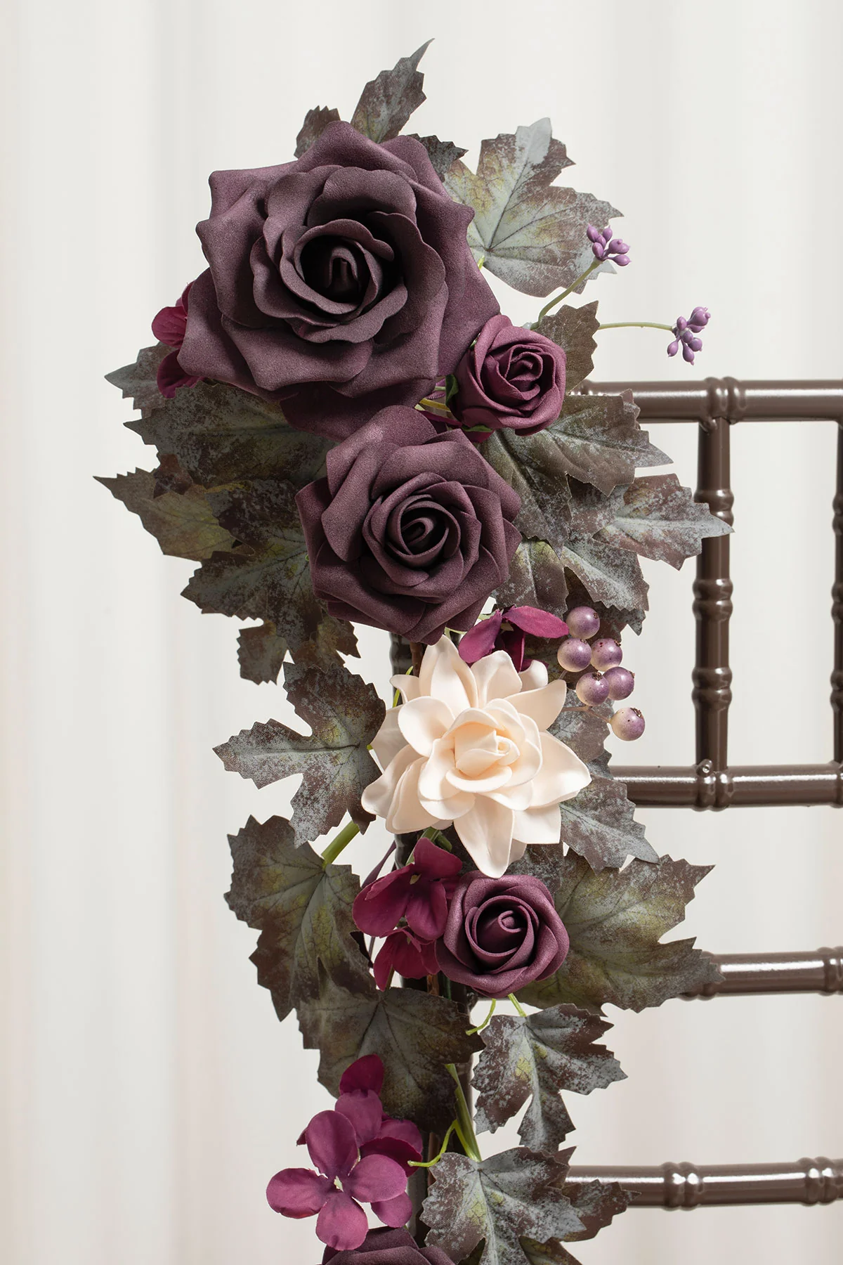 Wedding Hanging Chair Back Decoration in Plum Velvet Wedding | Clearance - Image 3