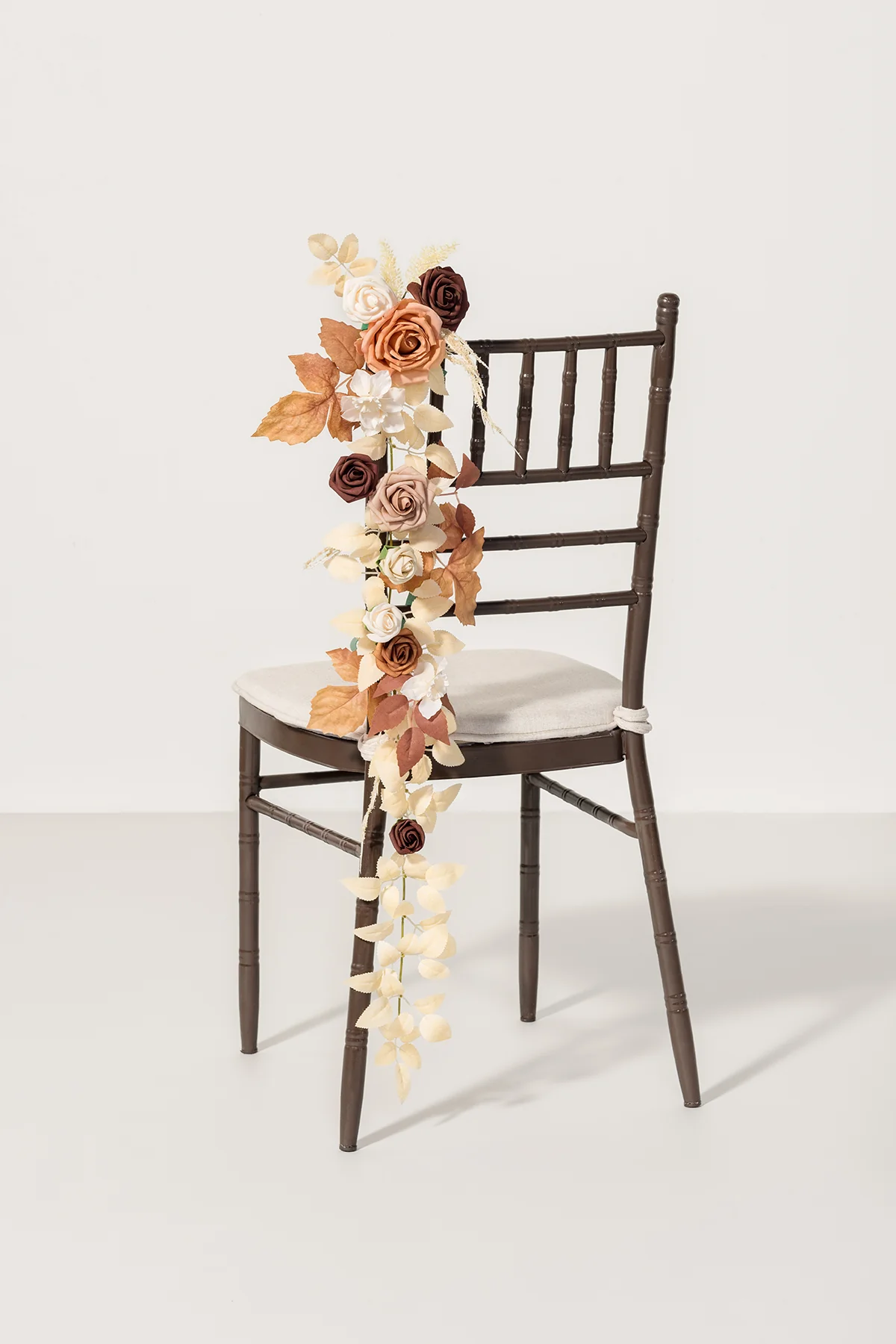 Wedding Hanging Chair Back Decoration in Walnut Brown & Sand Beige | Clearance