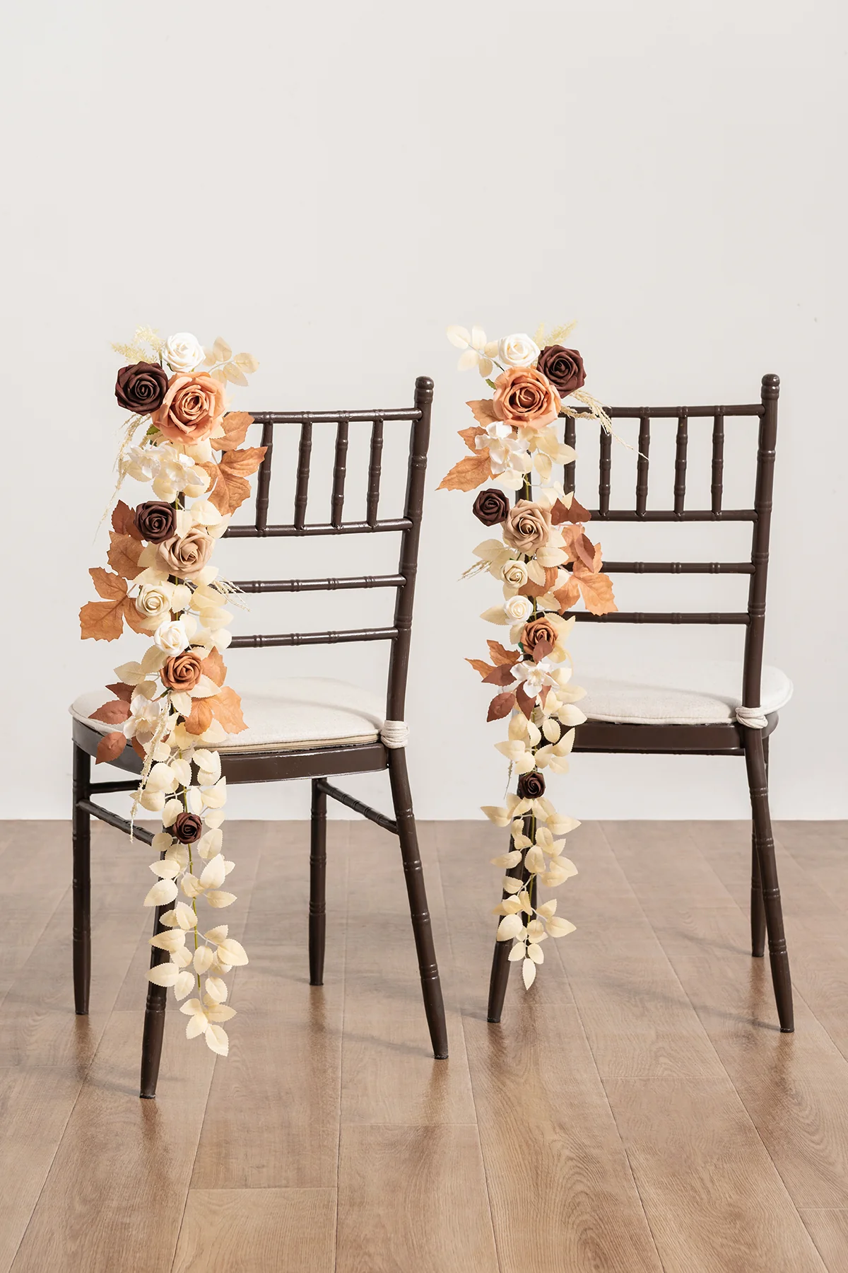 Wedding Hanging Chair Back Decoration in Walnut Brown & Sand Beige | Clearance - Image 2