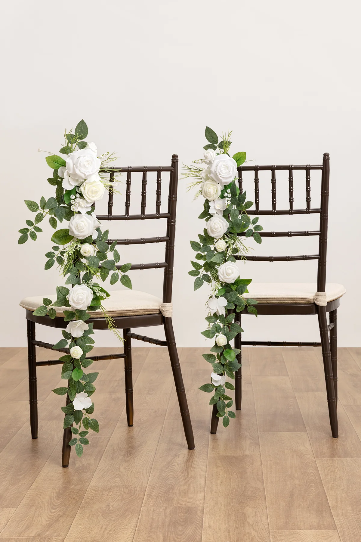 Wedding Hanging Chair Back Decoration in White & Sage - Image 2