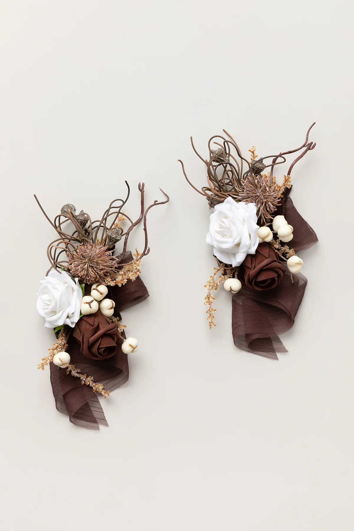 Wrist and Shoulder Corsages in Beige Raw Serenity | Clearance