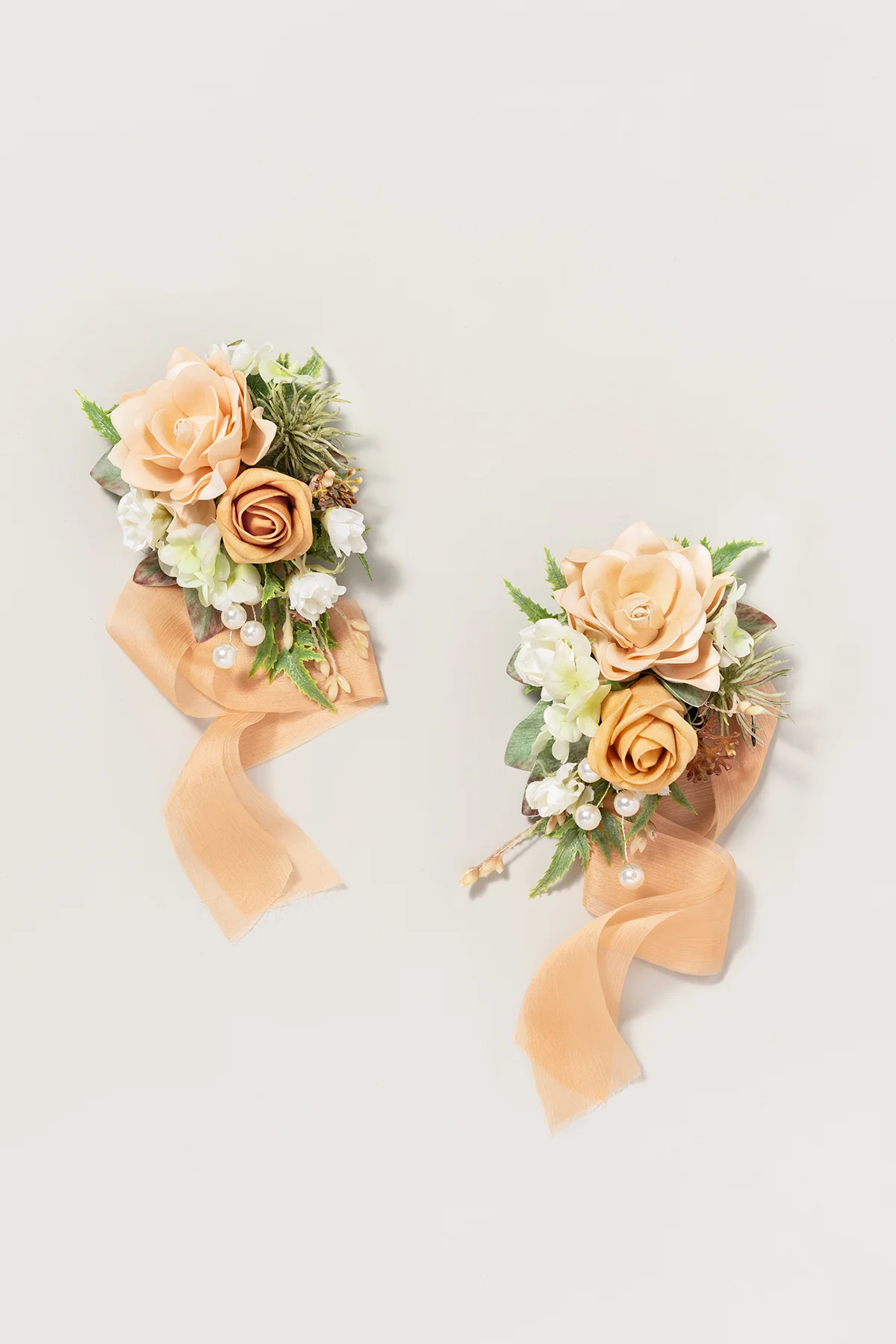 Wrist and Shoulder Corsages in Sunny Peach & Apricot | Clearance