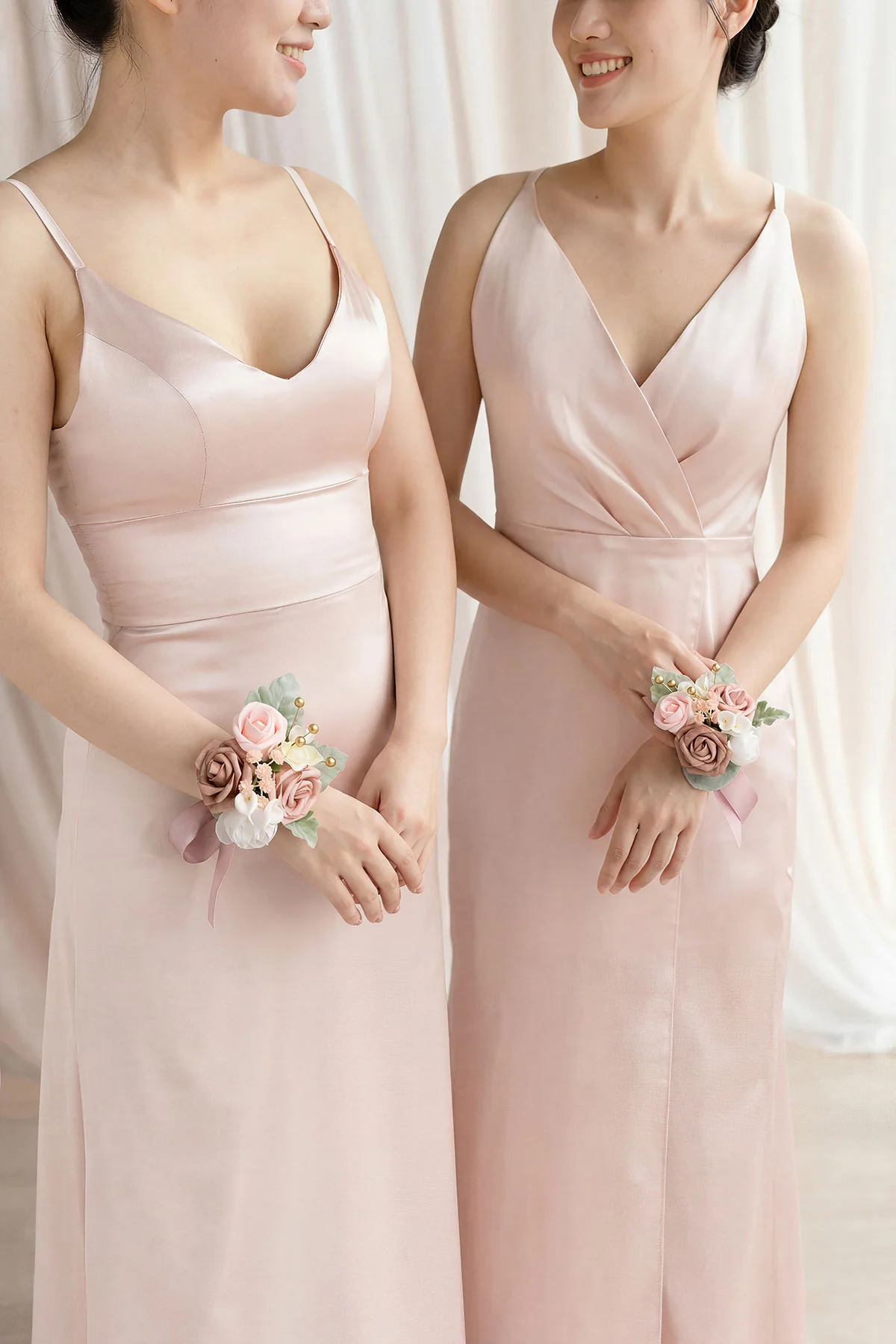 Wrist Corsages in Dusty Rose & Cream (Set of 2) - Image 3