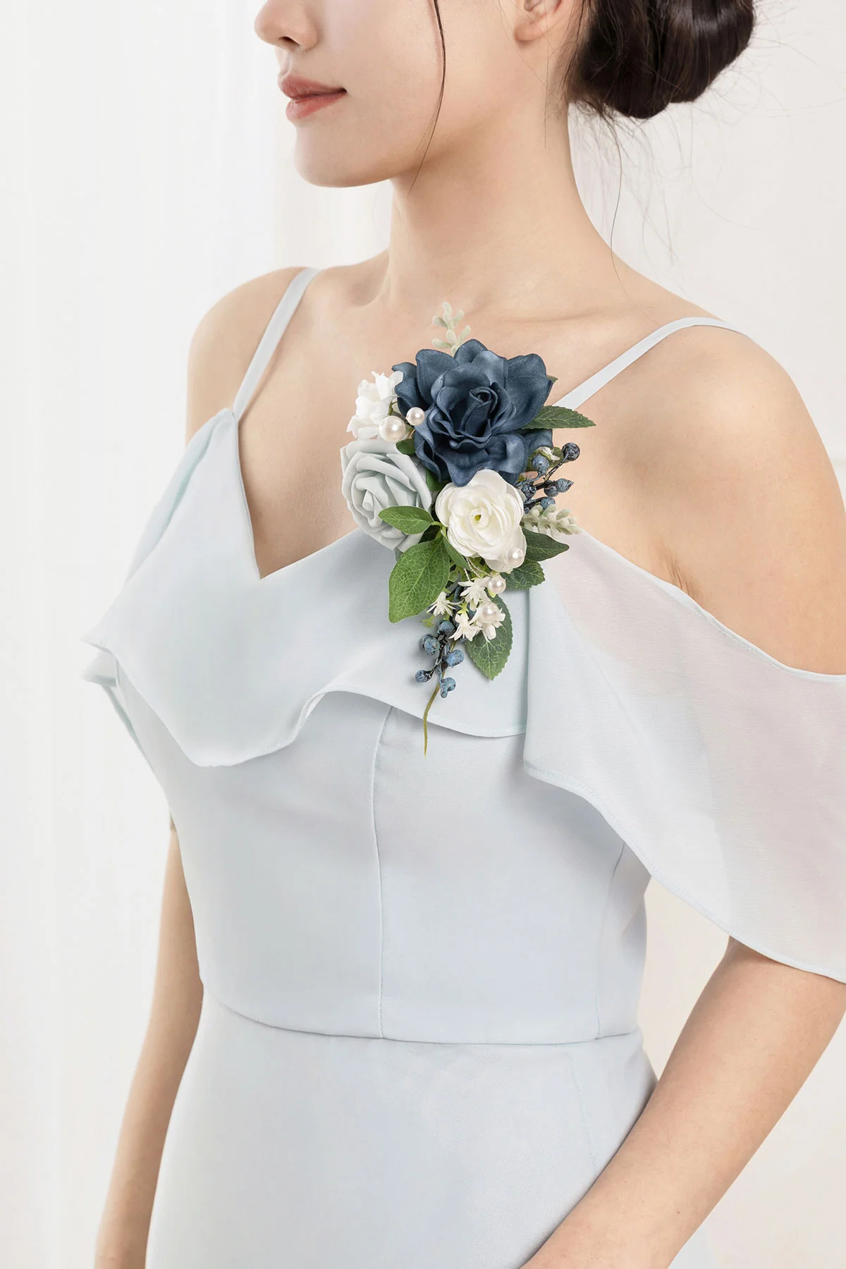 Wrist Corsages in Dutch Blue & White (Set of 2) - Image 4
